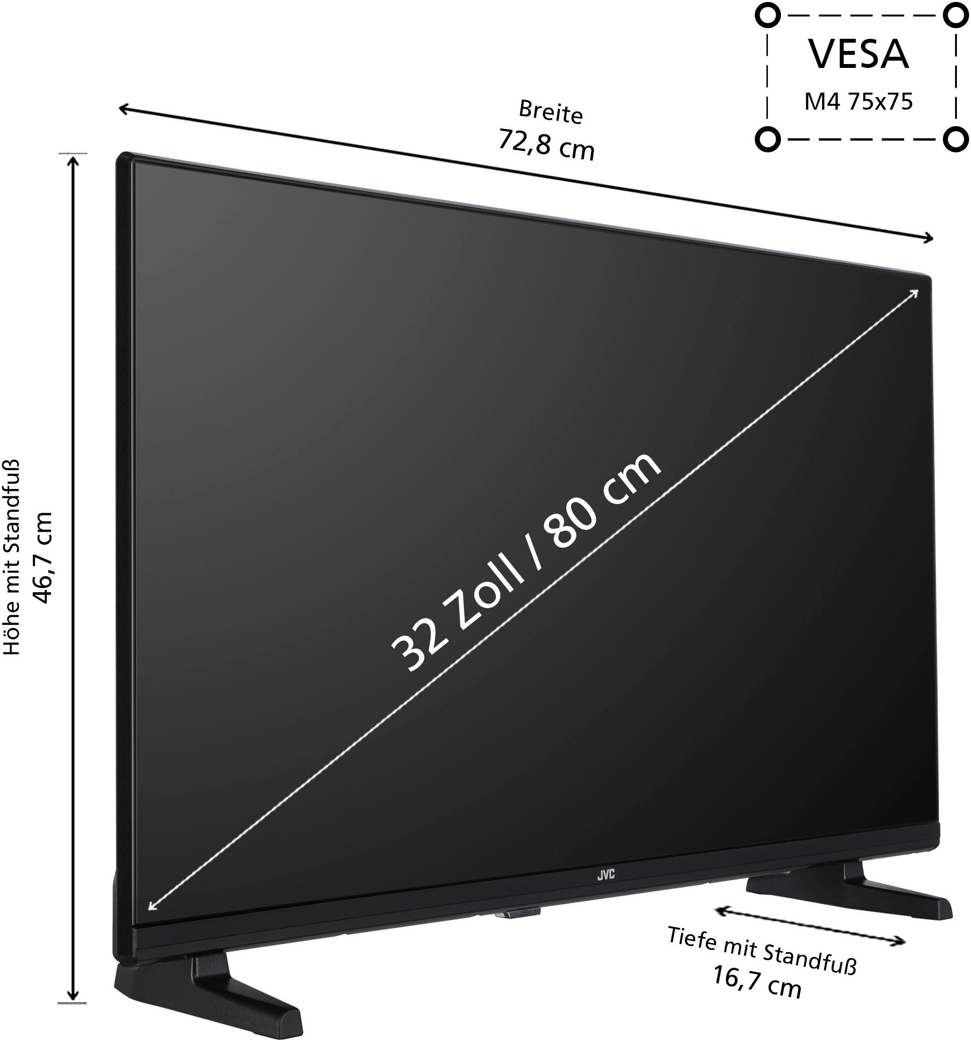 JVC LCD-LED Fernseher »LT-32VH4355«, HD-ready
