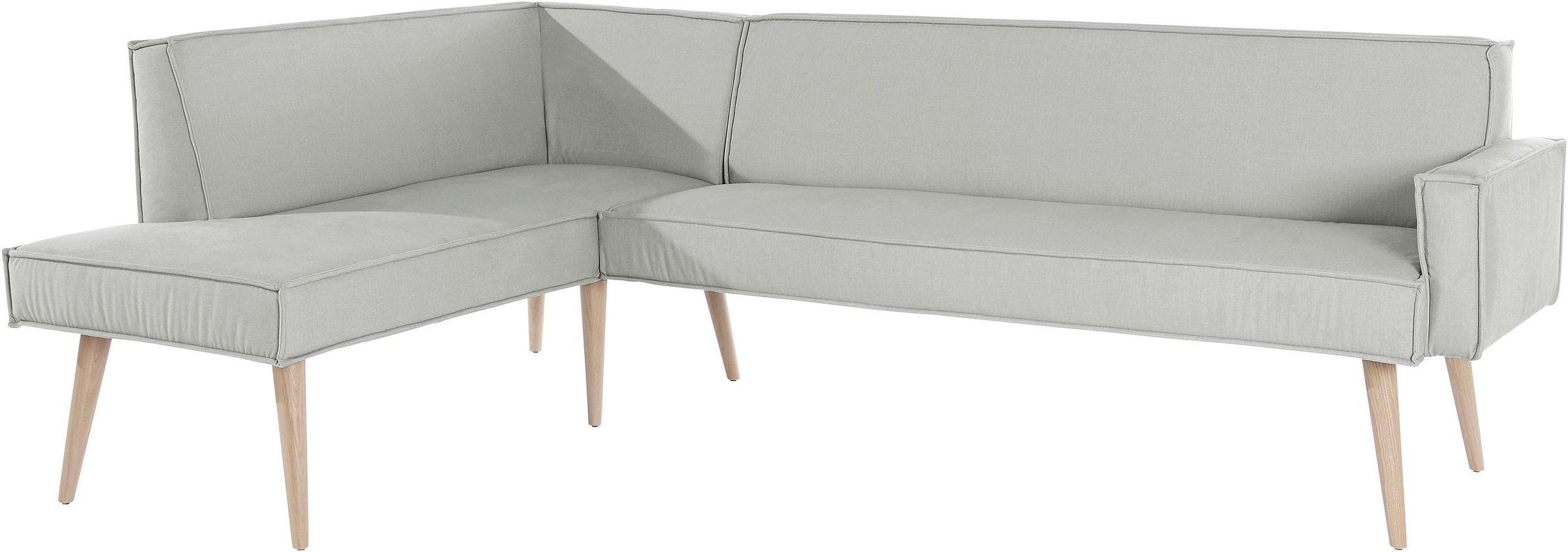 exxpo - sofa fashion Eckbank »Lungo, moderne Kedernaht, bequem und elegant, hoher Holzfuß«, hochwertige Detailverarbeitung, frei im Raum stellbar