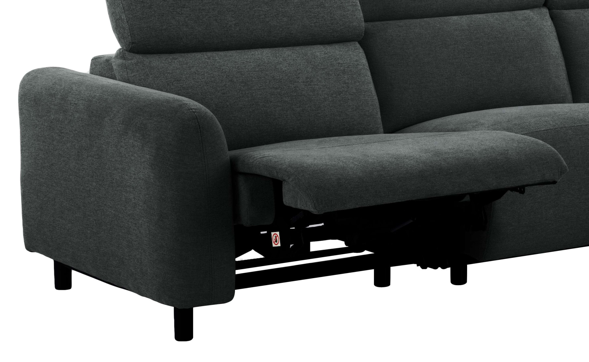 Home affaire Ecksofa »SKAANE Struktur, L-Form, 274 cm, manuelle u. elektrische Funktion,«, rundes Design, Kopfteilverstellung, Federkernpolsterung