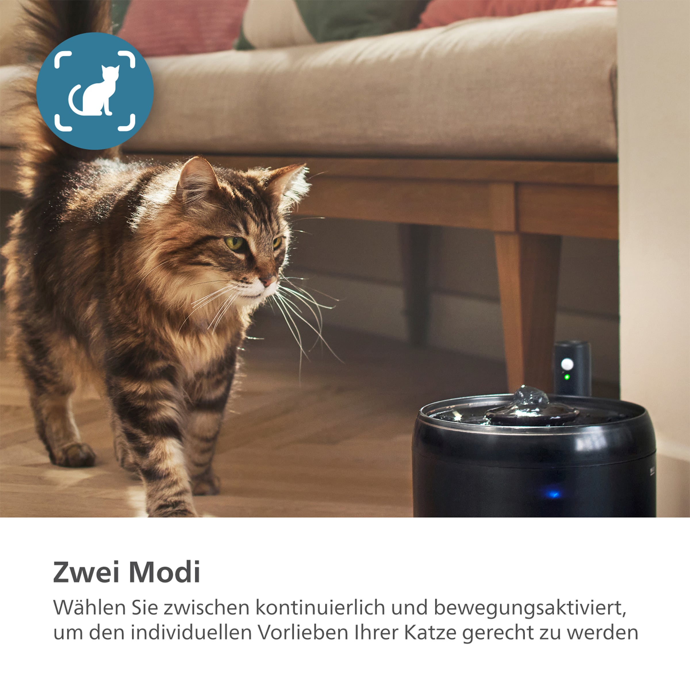 Philips Trinkbrunnen »PAW3210/02 Pet Series, 2,2l, für Katzen und kleine Hunde geeignet«, (1 St.), mit Nachfüllüberwachung, 4-schichtigem Filtersystem, flüsterleise