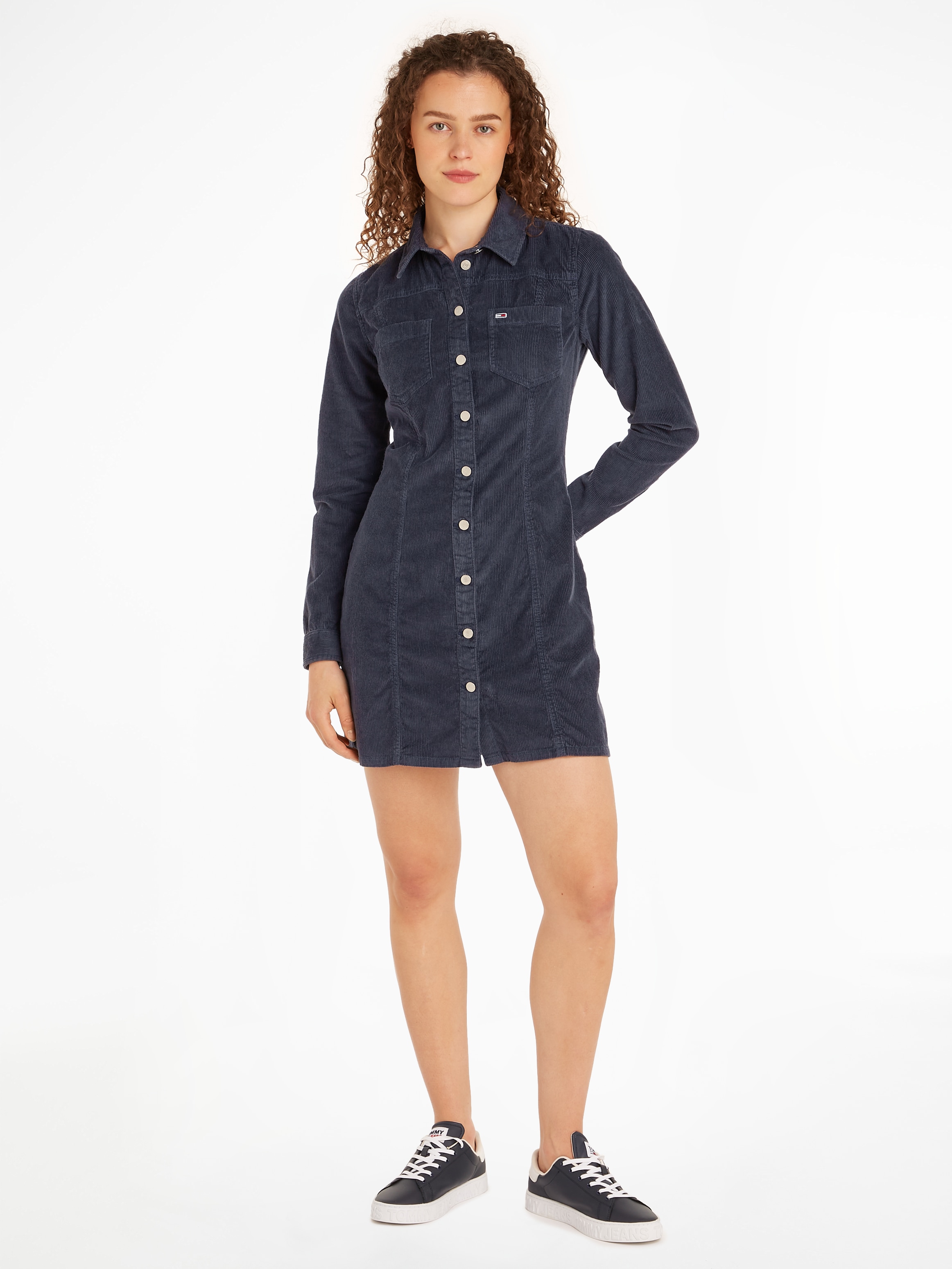 Cordkleid »TJW SLIM LS WASHED CORD DRESS«, in modischem Cordmaterial