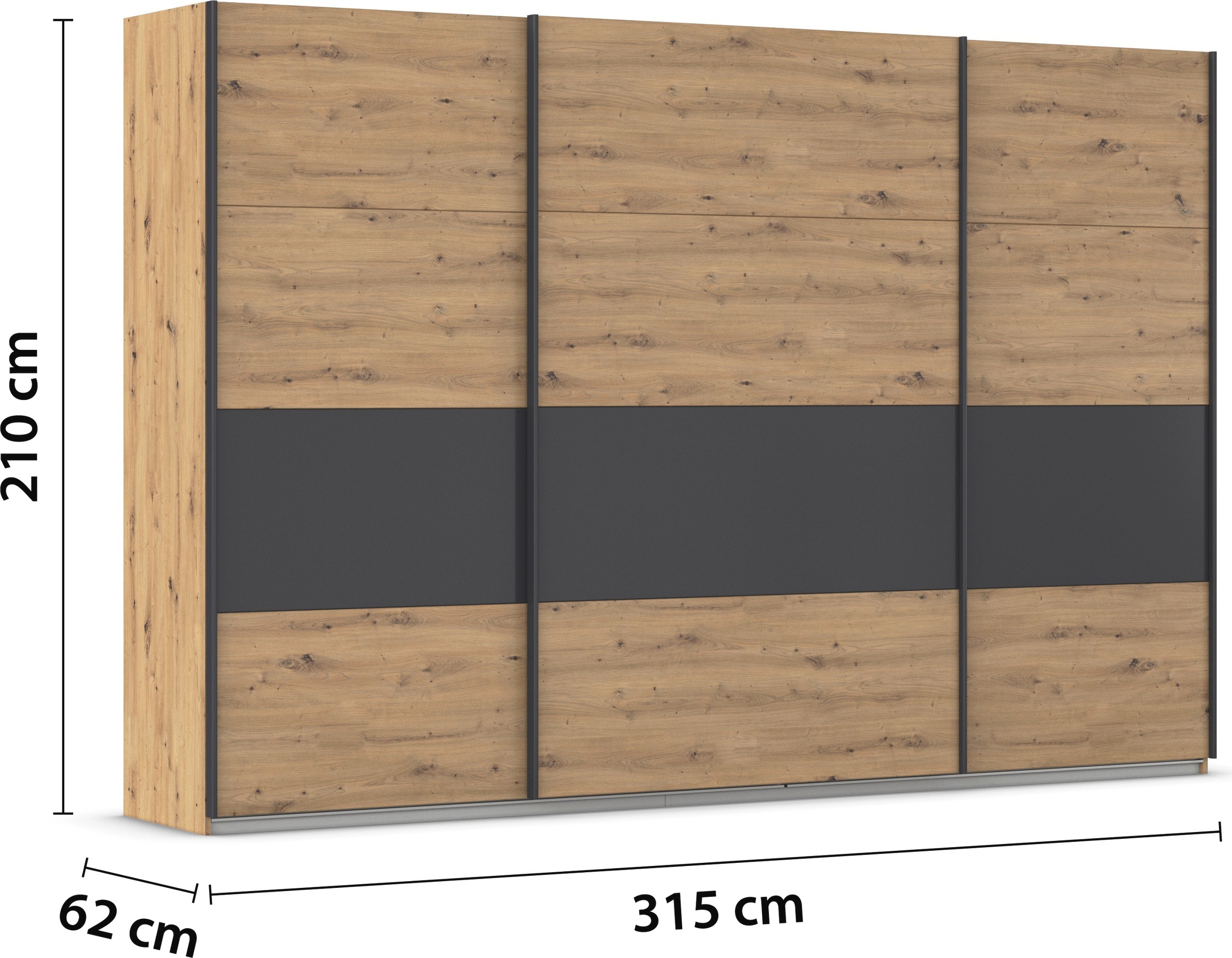 rauch Schwebetürenschrank »Schwebetürenschrank Kleiderschrank Schrank Garderobe CORTONA«, inkl. Inneneinteilung, 2 Stoffboxen und zusätzlichen Einlegeböden