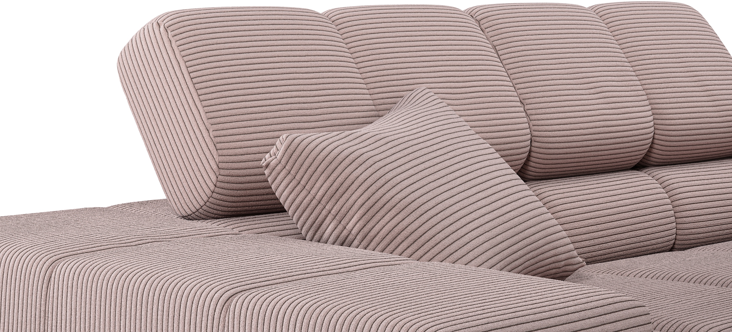 INOSIGN Ecksofa »Ancona incl. Kopfteilverstellung, Breite 319cm, L-Form«, wahlweise motorische Sitztiefenverstellung, auch in Cord + Easy Care