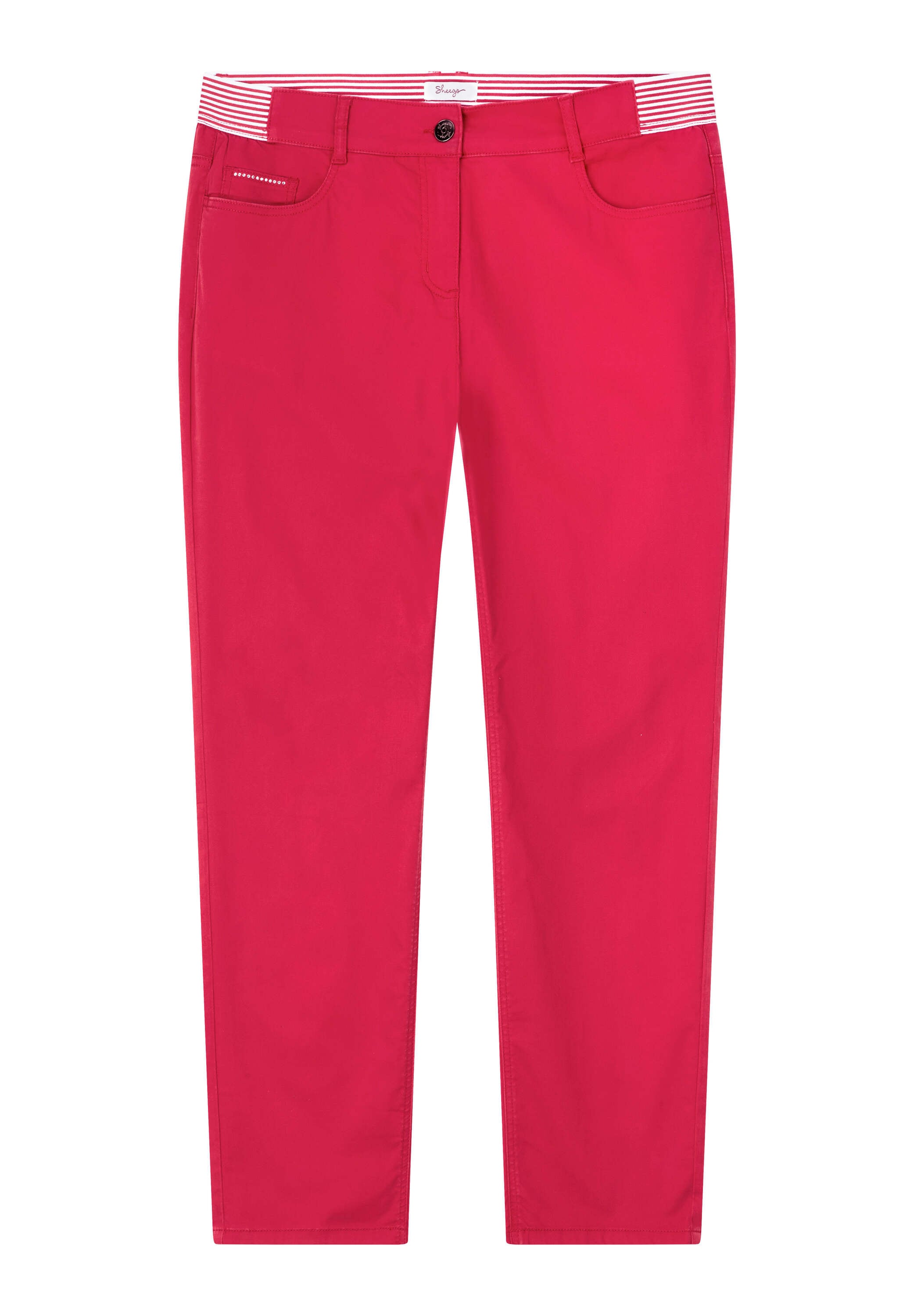 Sheego 5-Pocket-Hose »Hose lang 5-Pocket-Hose mit gestreiften Dehnbund-Einsätzen«