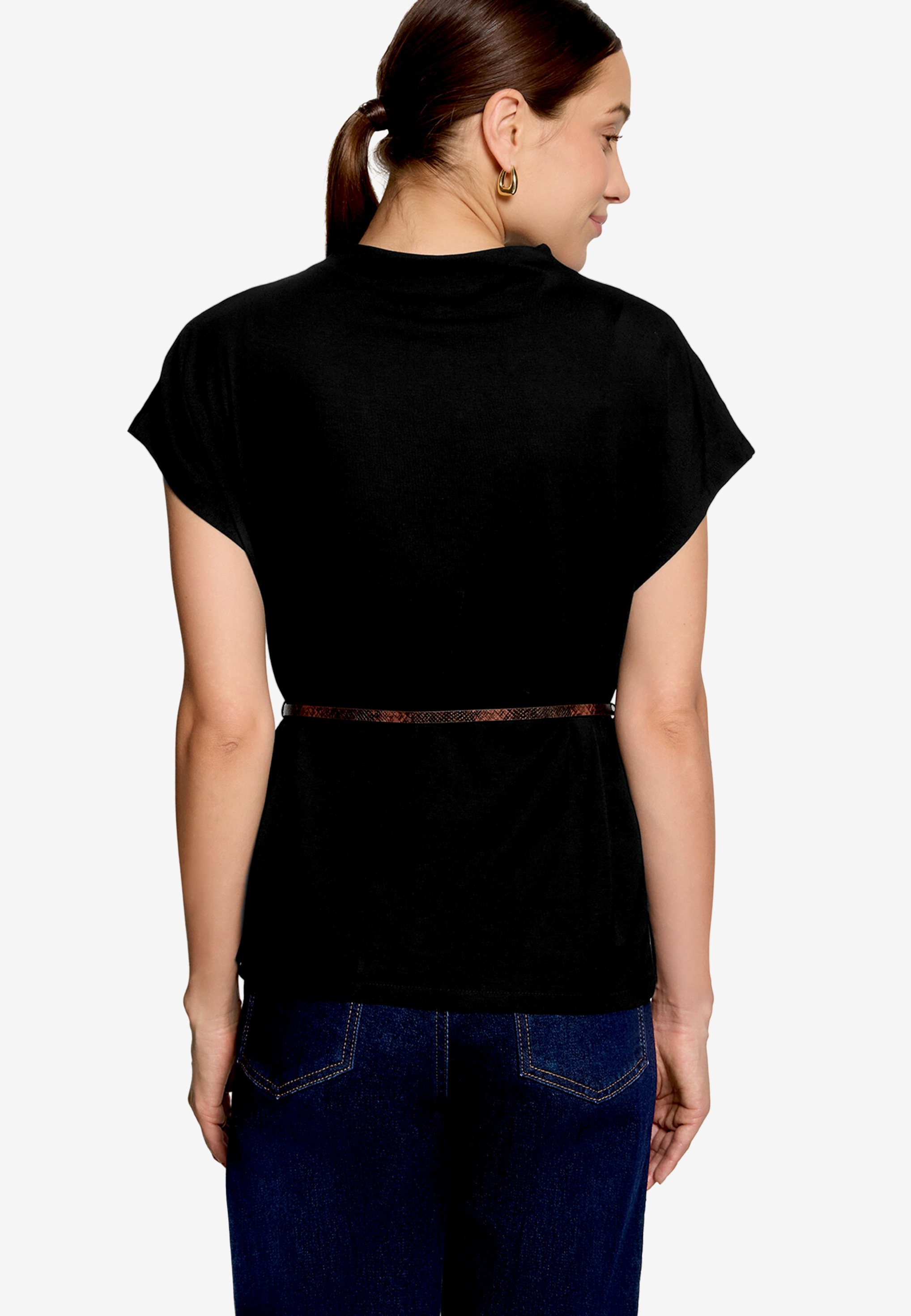 Zero Kurzarmshirt Sommershirt mit Gürtel