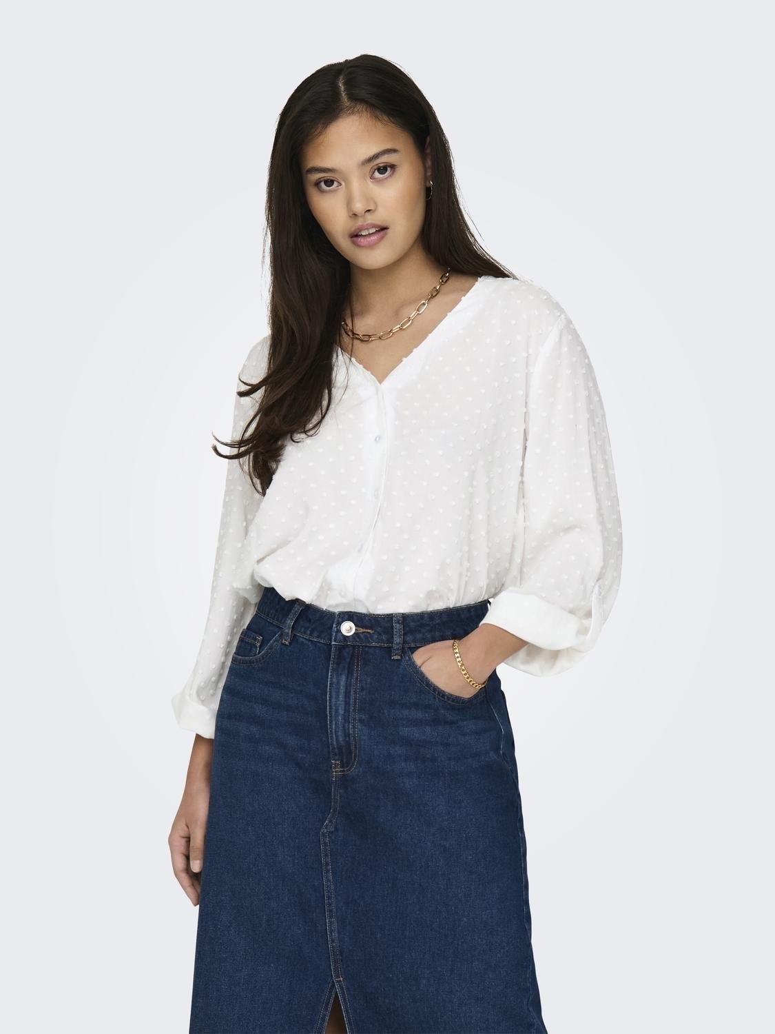 JDY Shirtbluse »JDYDIANA LIFE 7/8 DOBBY SHIRT WVN NOOS«