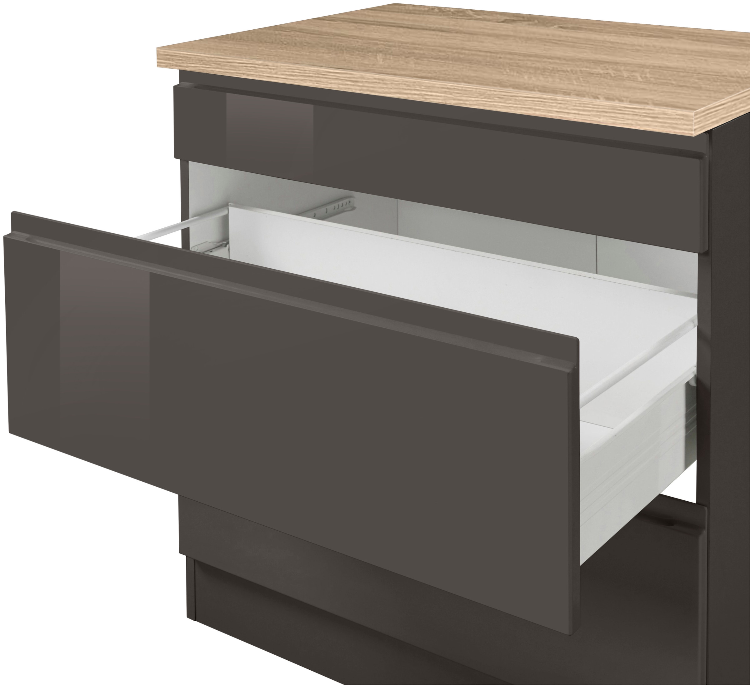 KOCHSTATION Küchenzeile »KS-Virginia«, Breite 390 cm, mit Glaskeramik-oder Induktionskochfeld