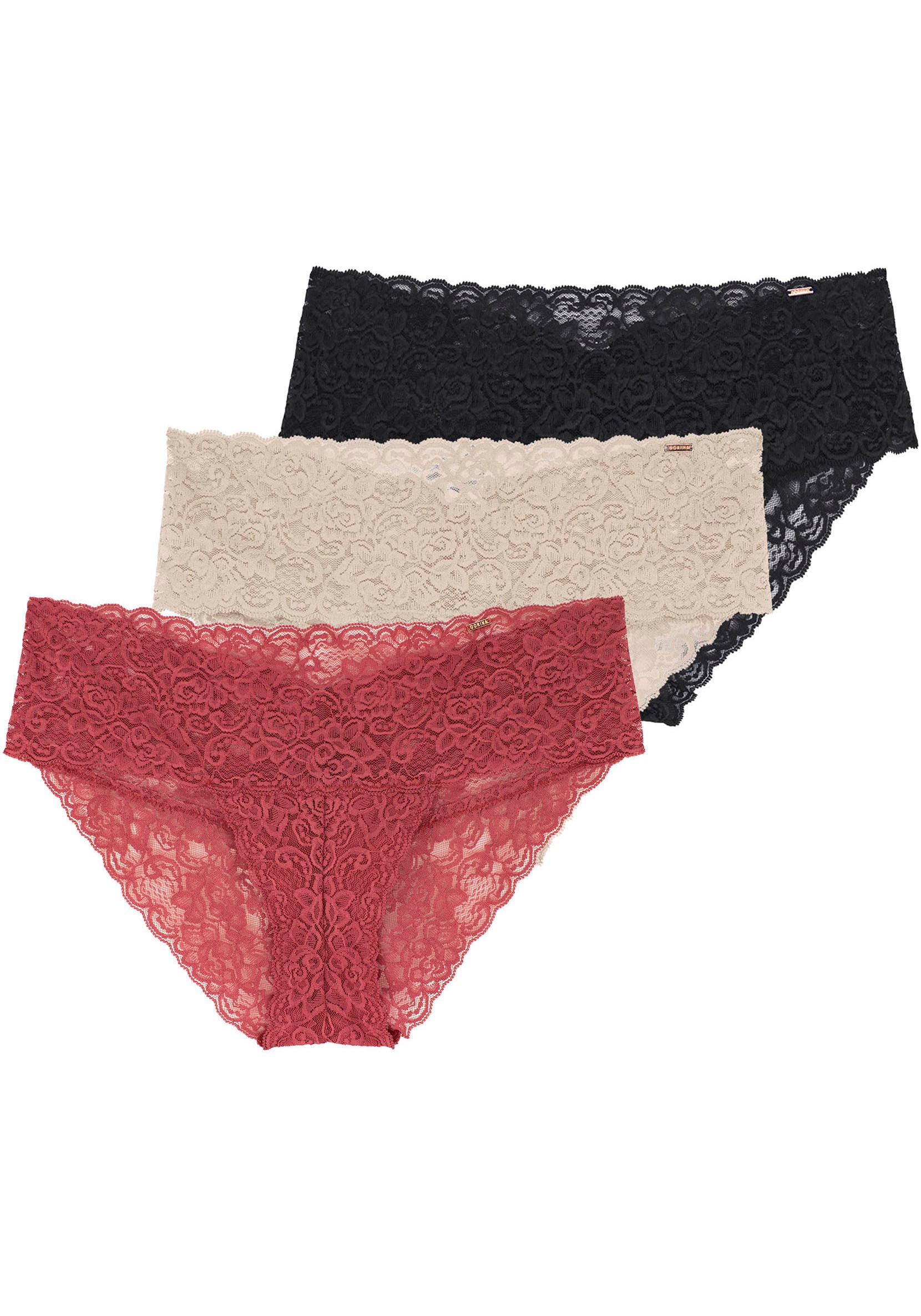 Slip »Lana«, (3er Pack), mit floraler Spitze