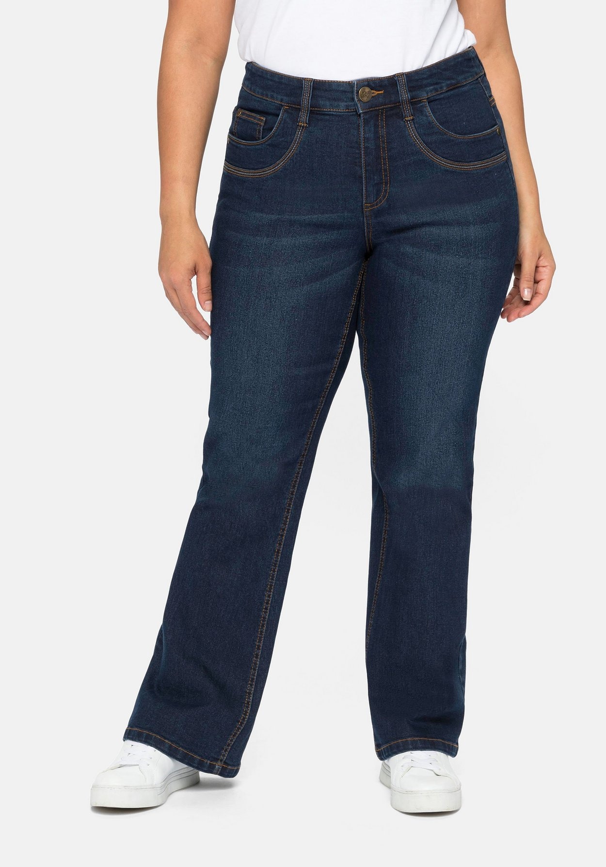 Sheego Bootcut-Jeans »Jeans mit verstellbarem Bund«