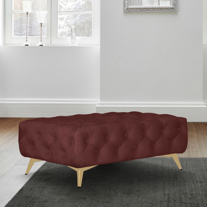 Leonique Polsterhocker »Amaury«, Chesterfield-Optik, Breite 120cm, Fußfarbe wählbar