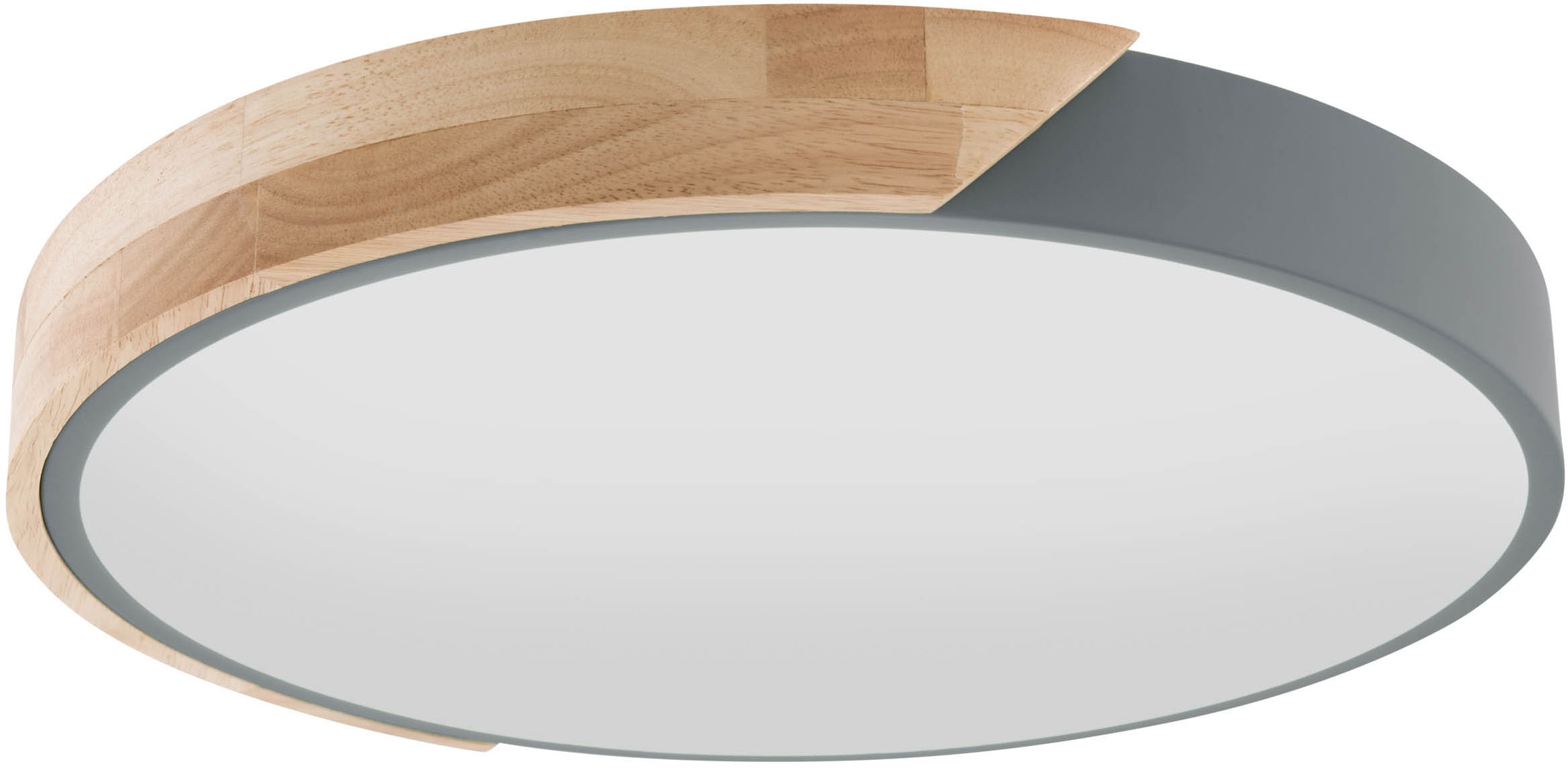 näve LED Deckenleuchte »Borneo« LED-Modul 1 Stk. warmweiß - kaltweiß Dimmbar per Fernbedienung (inkl.), CCT, Memory, Nachtlicht, Holzrand