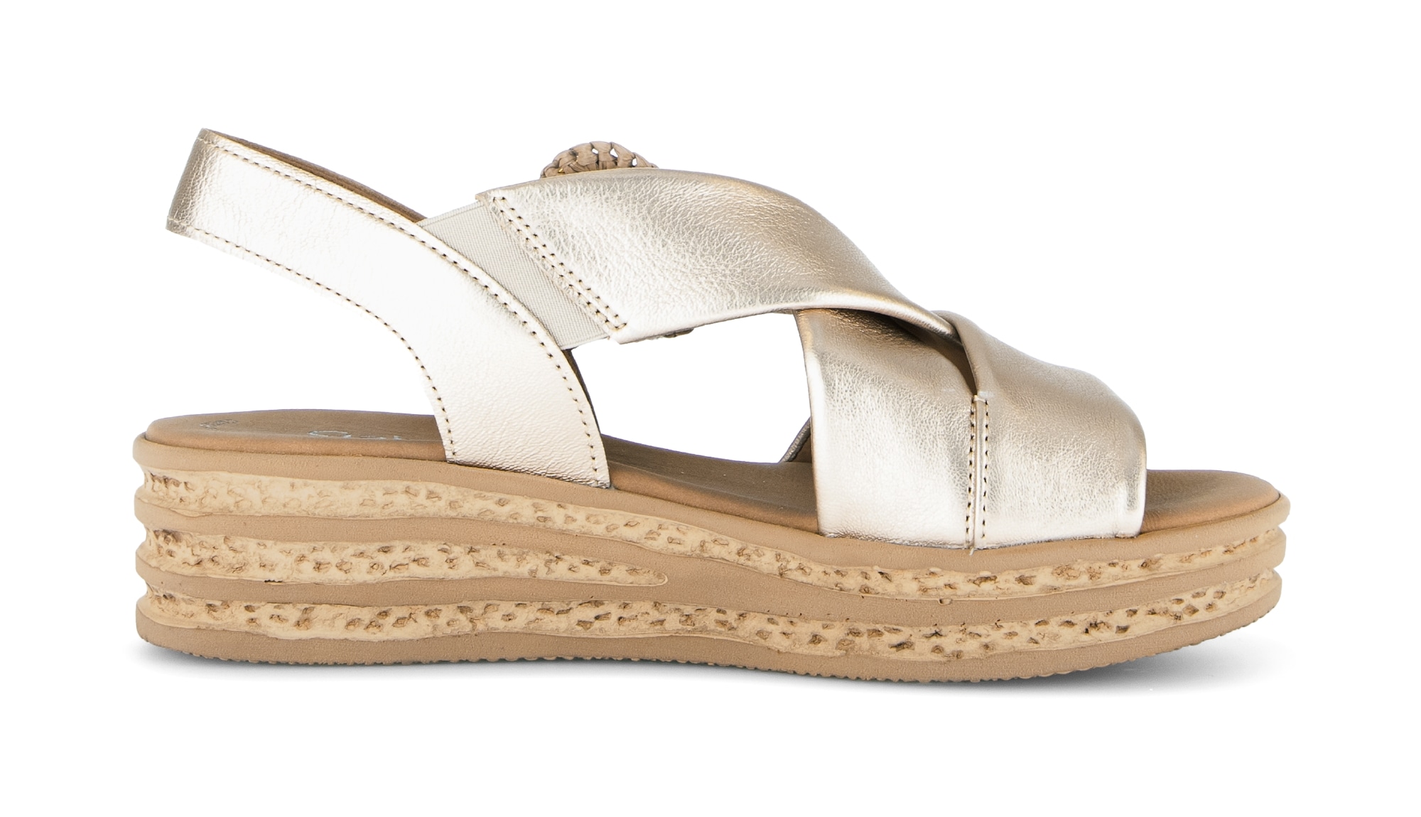 Gabor Keilsandalette  Plateau, Riemchensandale, Sommerschuh mit Zierschnalle