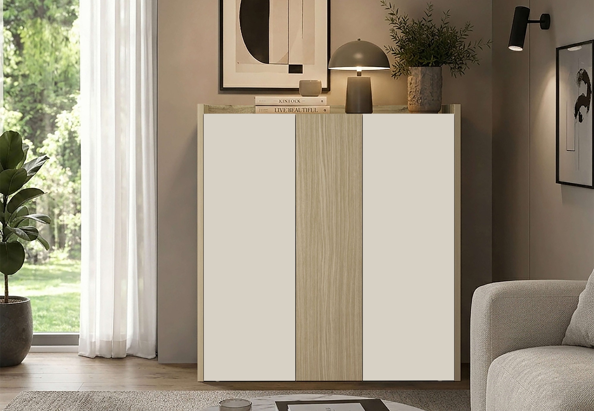 OTTO home 1100000002199 »Highboard ALTEA, Kommode, Schrank, Kredenz« 1 Stk. tlg. Mit 3 Drehtüren, 6 Innenfächern, B.112,5 cm