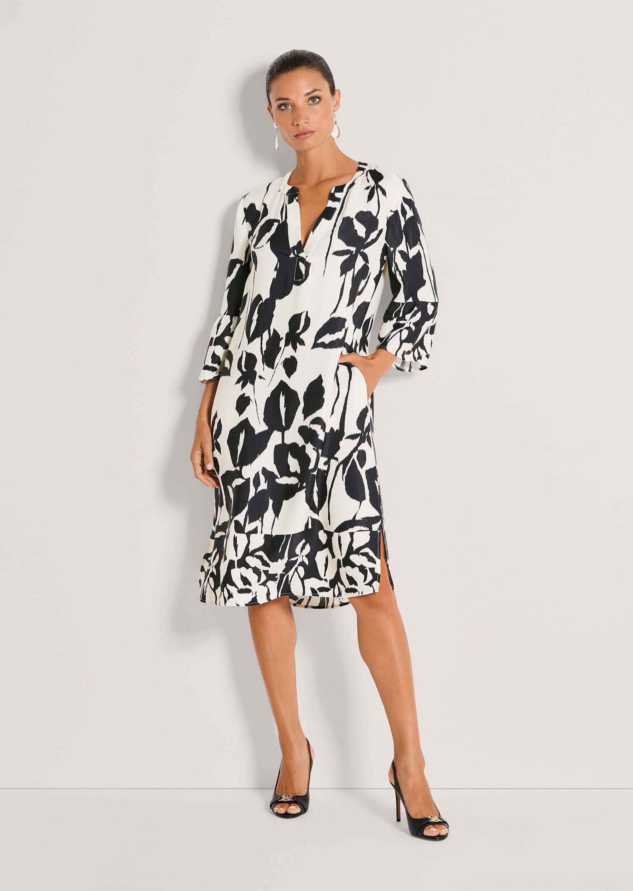 MADELEINE Sommerkleid »Sommerkleid Druckkleid mit floralem Muster« Ärmel mit Volantabschluss