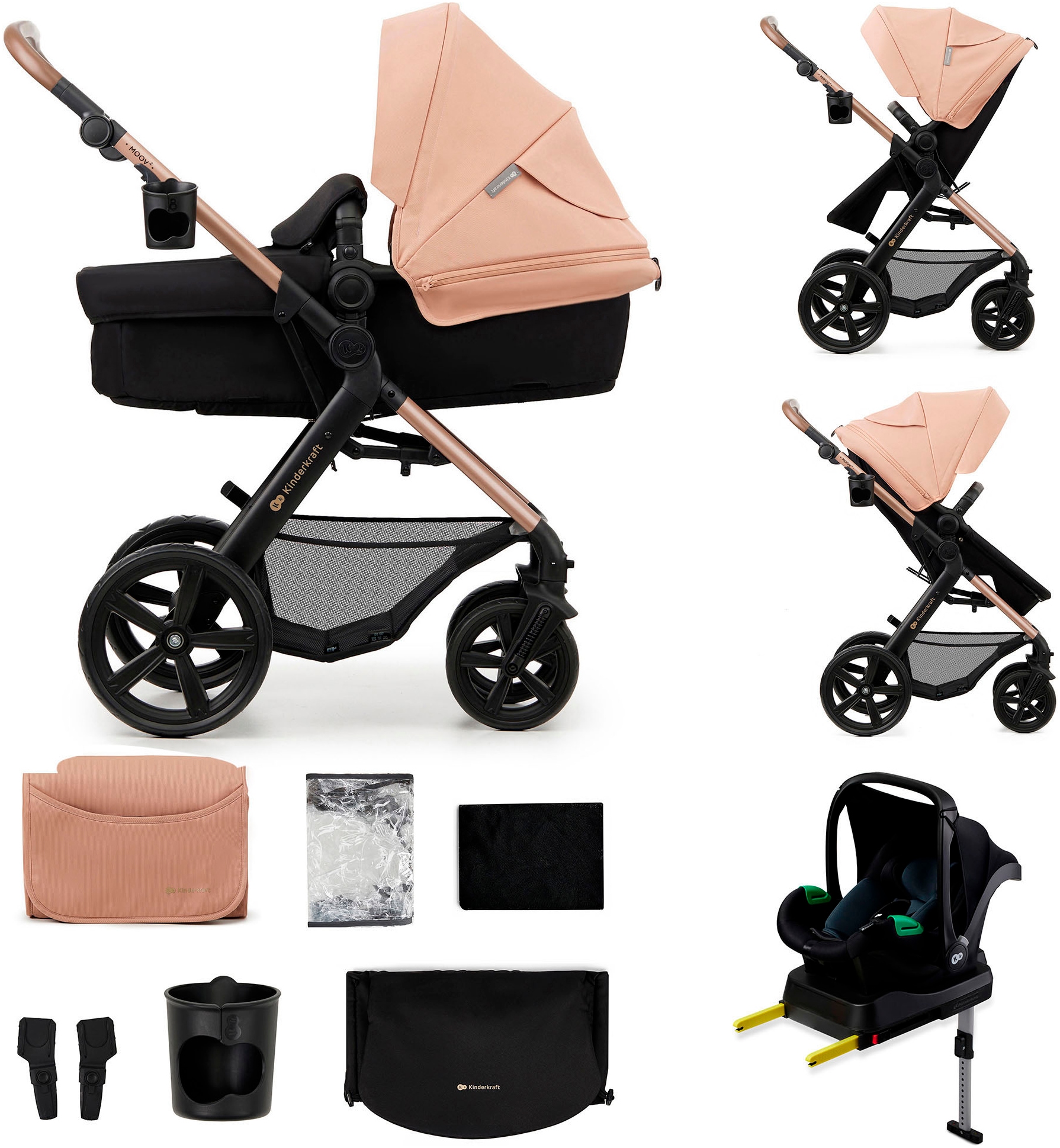 Kinderkraft Kombi-Kinderwagen "MOOV 2 4in1 EVA" 27 kg mit EVA-Rädern