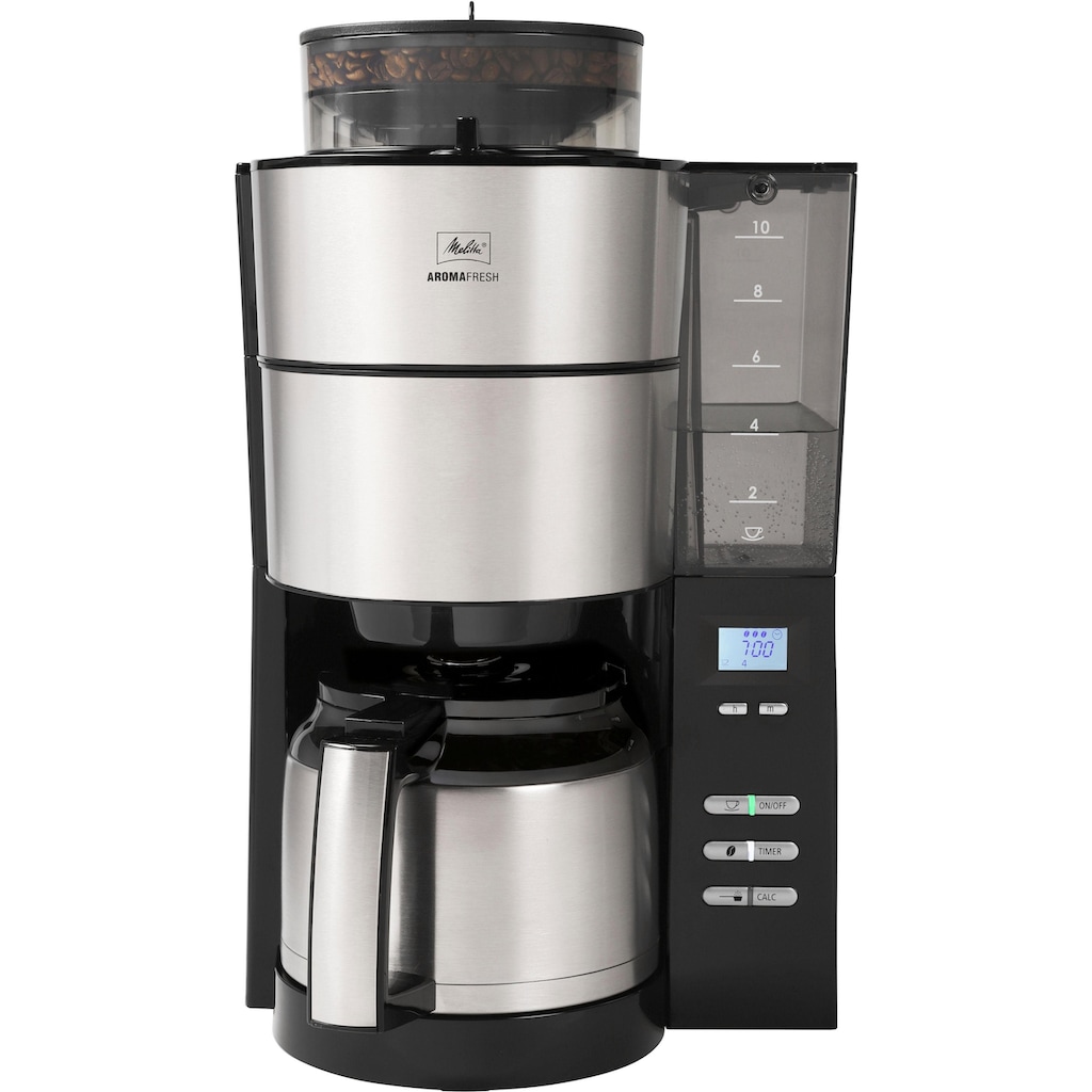 Melitta Kaffeemaschine mit Mahlwerk »AromaFresh Therm 1021-12«, 1,2 l Kaffeekanne, Papierfilter, 1x4