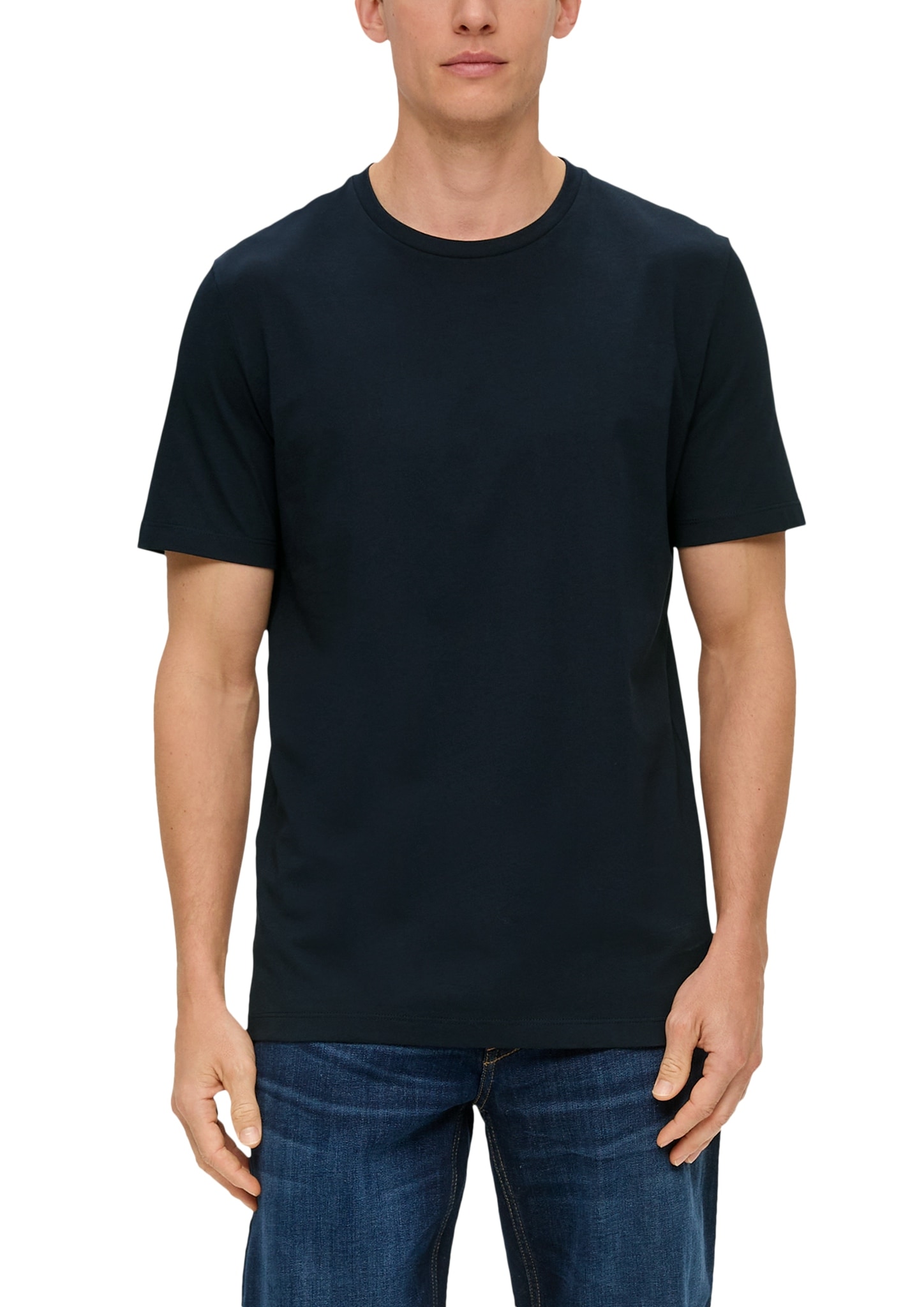 s.Oliver T-Shirt, (2 tlg.), unifarben - im Doppelpack