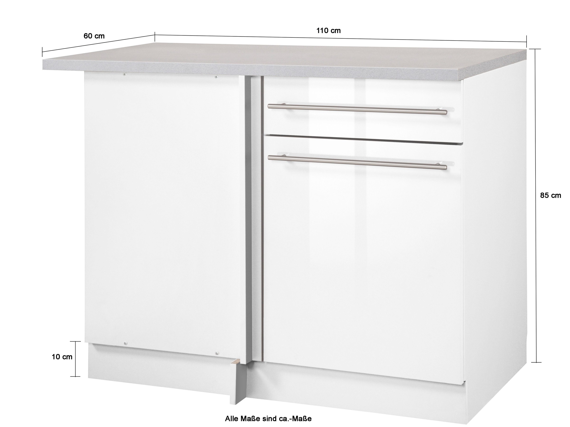 wiho Küchen Eckunterschrank »Chicago« 110 cm breit, für eine optimale Raumnutzung