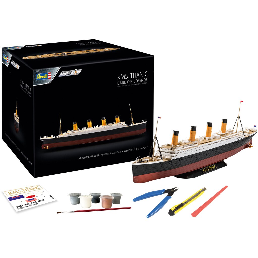 Revell® Spielzeug-Adventskalender »Revell® easy-click, RMS Titanic«, ab 10 Jahren, im Maßstab 1:600 zum Selberbauen; Made in Europe