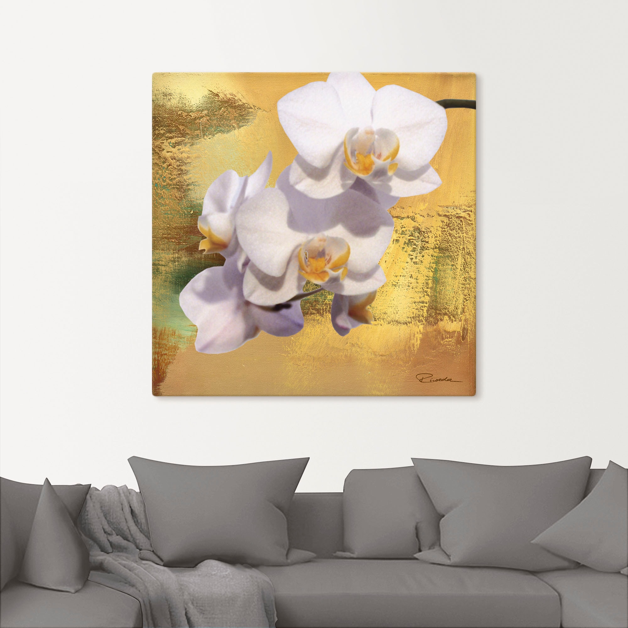 Artland Leinwandbild »Weiße Orchidee II«, Blumen, (1 St.), auf Keilrahmen gespannt