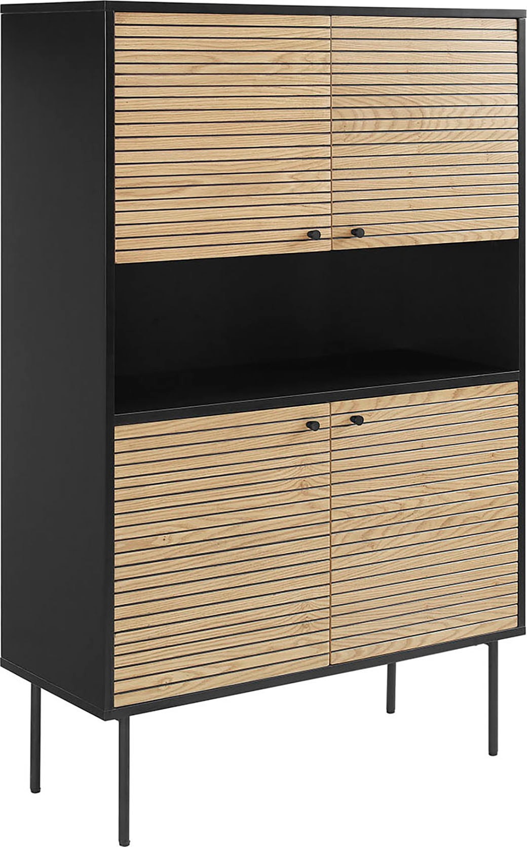 SalesFever Highboard "Torsby Stilvolle Hochkommode für extra Stauraum" Stauraumschrank im Scandi Design: 100cm Breite