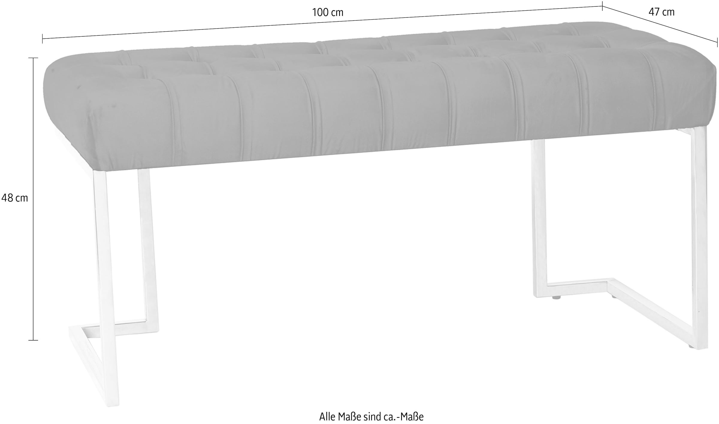 Kayoom Sitzbank »Rare 225, Edler Touch durch goldenes Gestell« 1 Stk. tlg. samtweich, gesteppt, mit Zierknöpfen, Gemütliches, schickes Polster