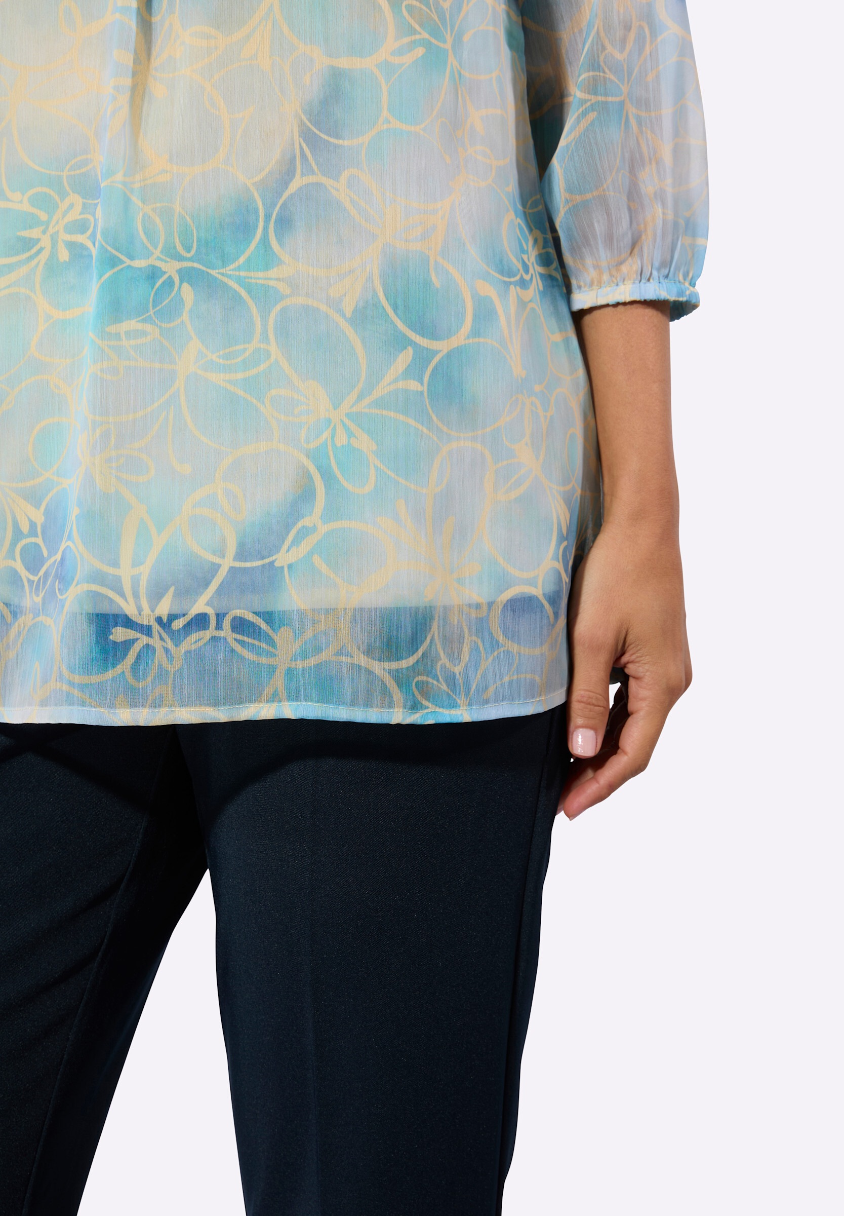 Witt Longbluse »Tunika Tunika mit Volants am Ausschnitt«