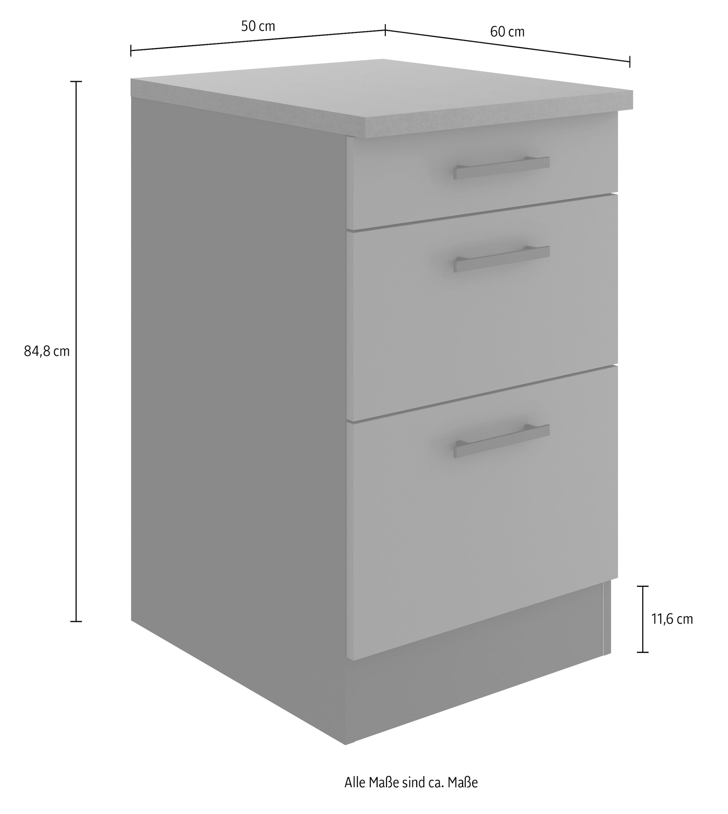 OPTIFIT Unterschrank »Bella«, Breite 50 cm, 2 Auszüge, 1 Schubkasten