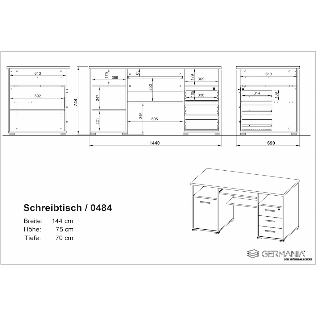 GERMANIA Computertisch »0484«, (Made in Germany)