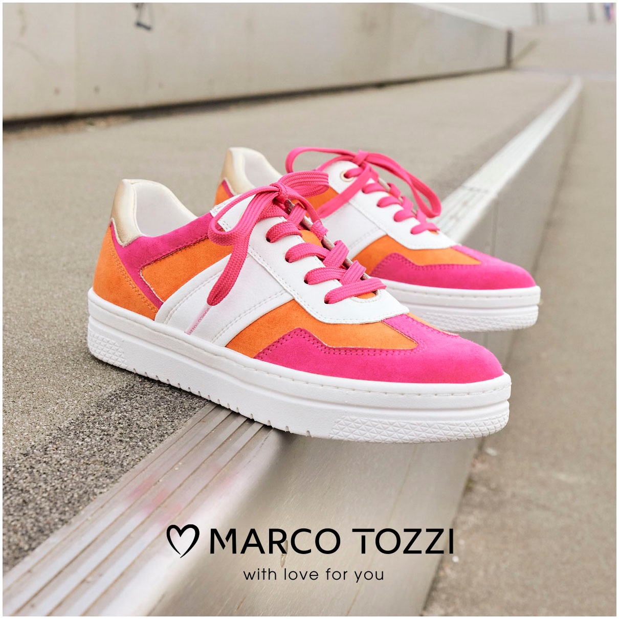 MARCO TOZZI Plateausneaker, Freizeitschuh, Halbschuh, Schnürschuh in veganer Verarbeitung