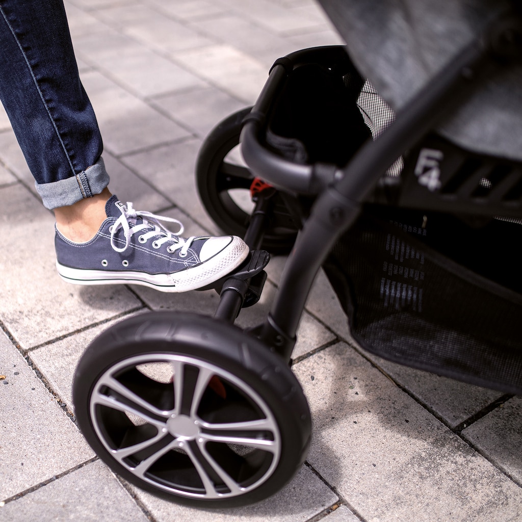 Gesslein Kombi-Kinderwagen »F4 Air+, schwarz/tabak, hellgrau meliert/Stern grau/mintgrün meliert«