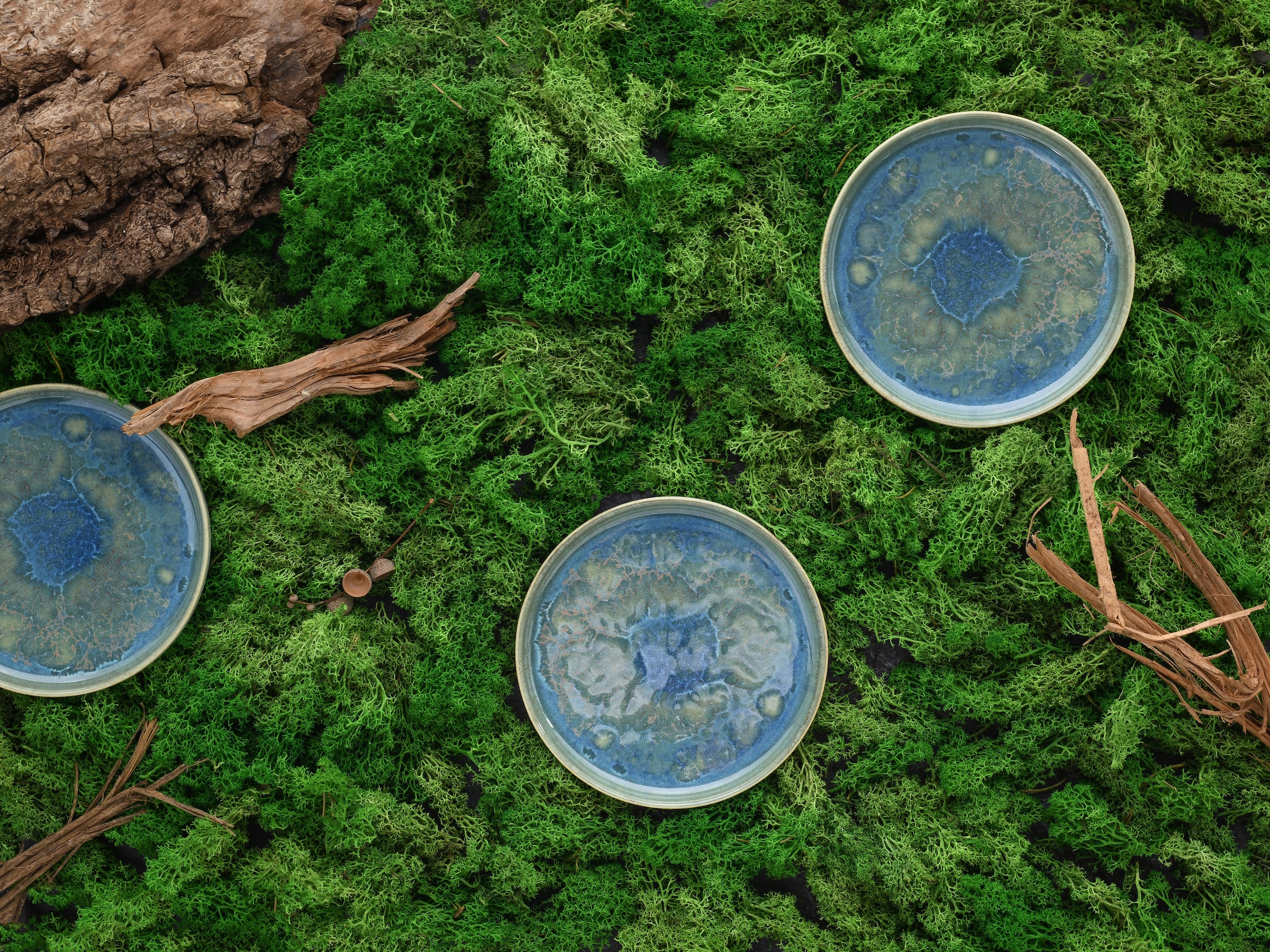 CreaTable Brotteller »Yuki« Teller Set, reaktiver Digitaldruck, jedes Stück ein Unikat