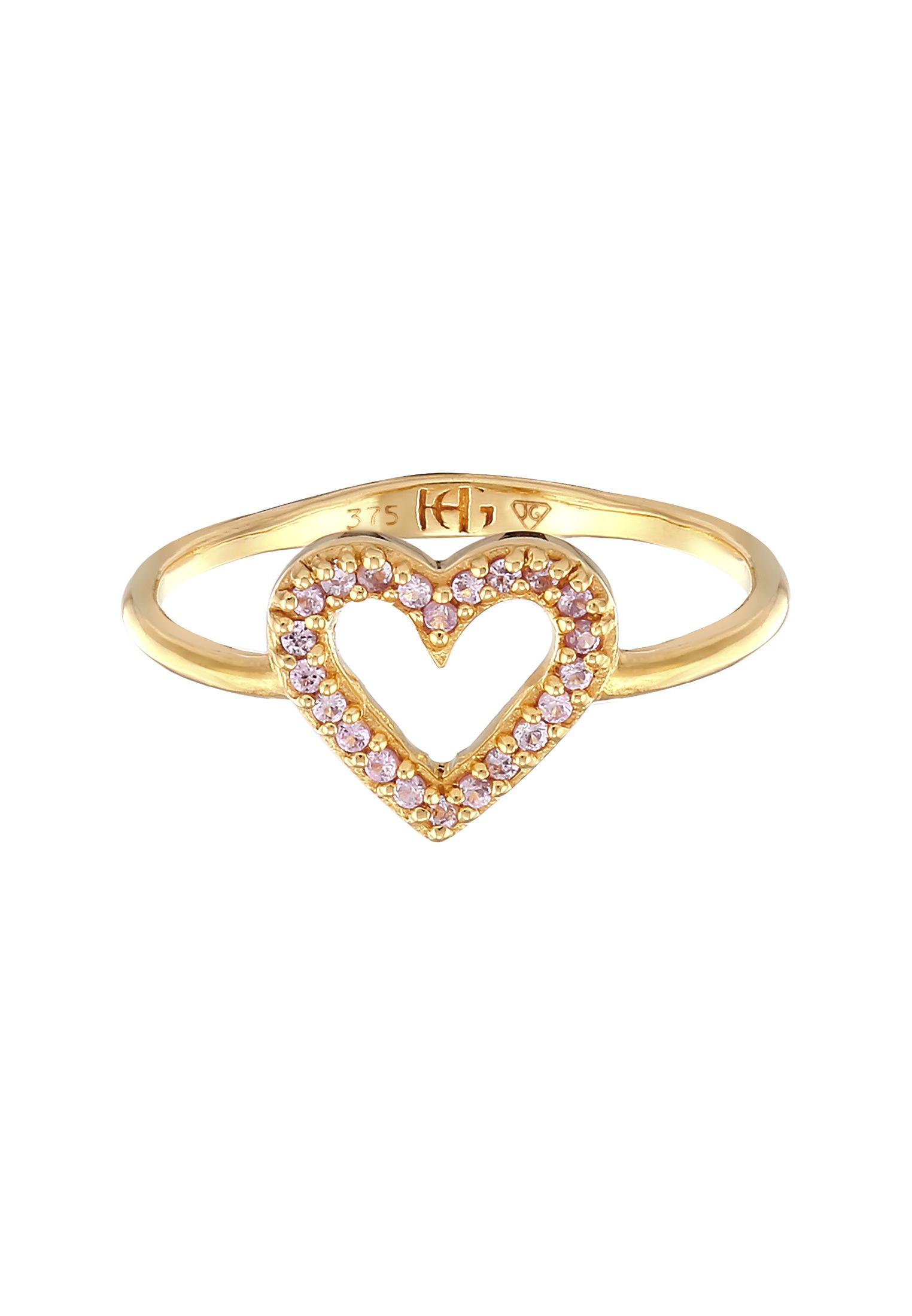HAZE & GLORY Silberring »Ring Herz - I heart you 375 Gelbgold«