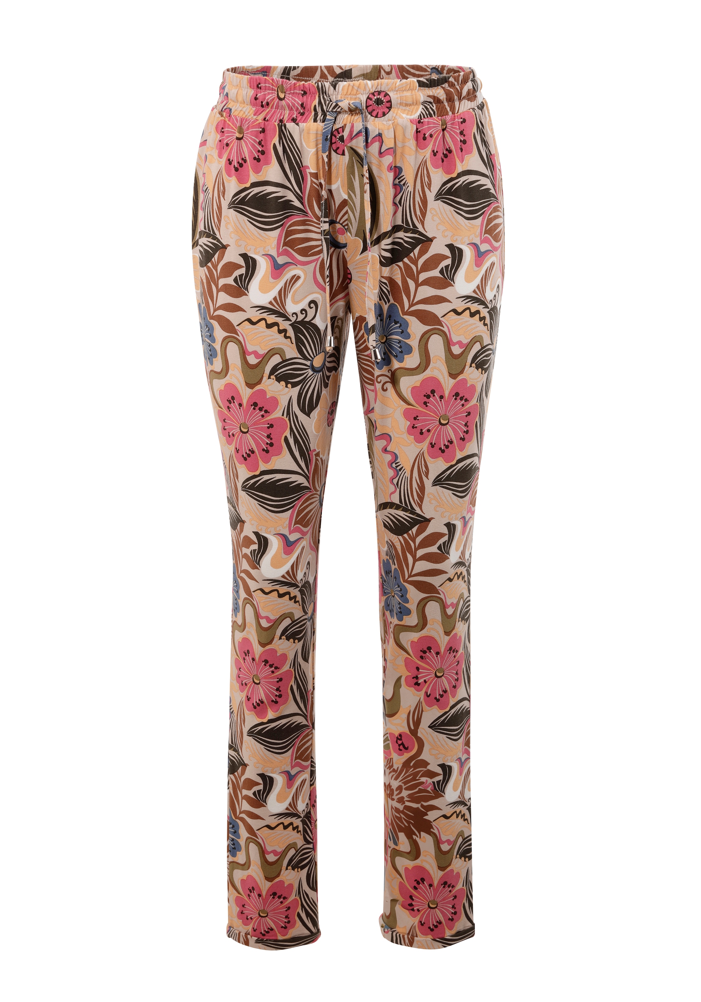 Aniston CASUAL Schlupfhose, mit großflächigen Blüten und Blättern bedruckt