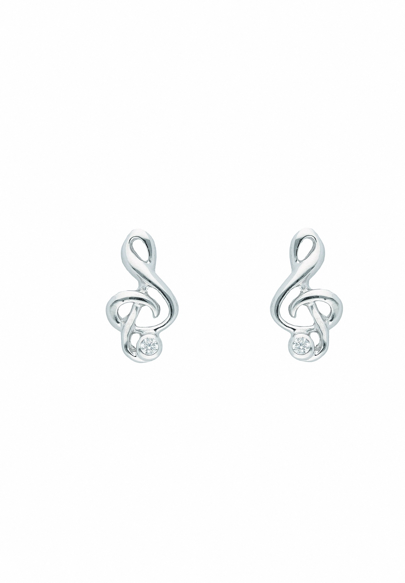 Adelia´s Paar Ohrstecker »925 Silber Ohrringe  Ohrstecker Notenschlüssel mit Zirkonia«