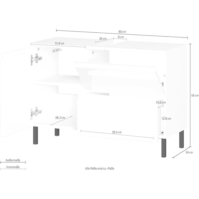 GERMANIA Waschbeckenunterschrank »Scantic«, Breite 80 cm, Badezimmerschrank,  verstellbarer Einlegeboden online kaufen | mit 3 Jahren XXL Garantie