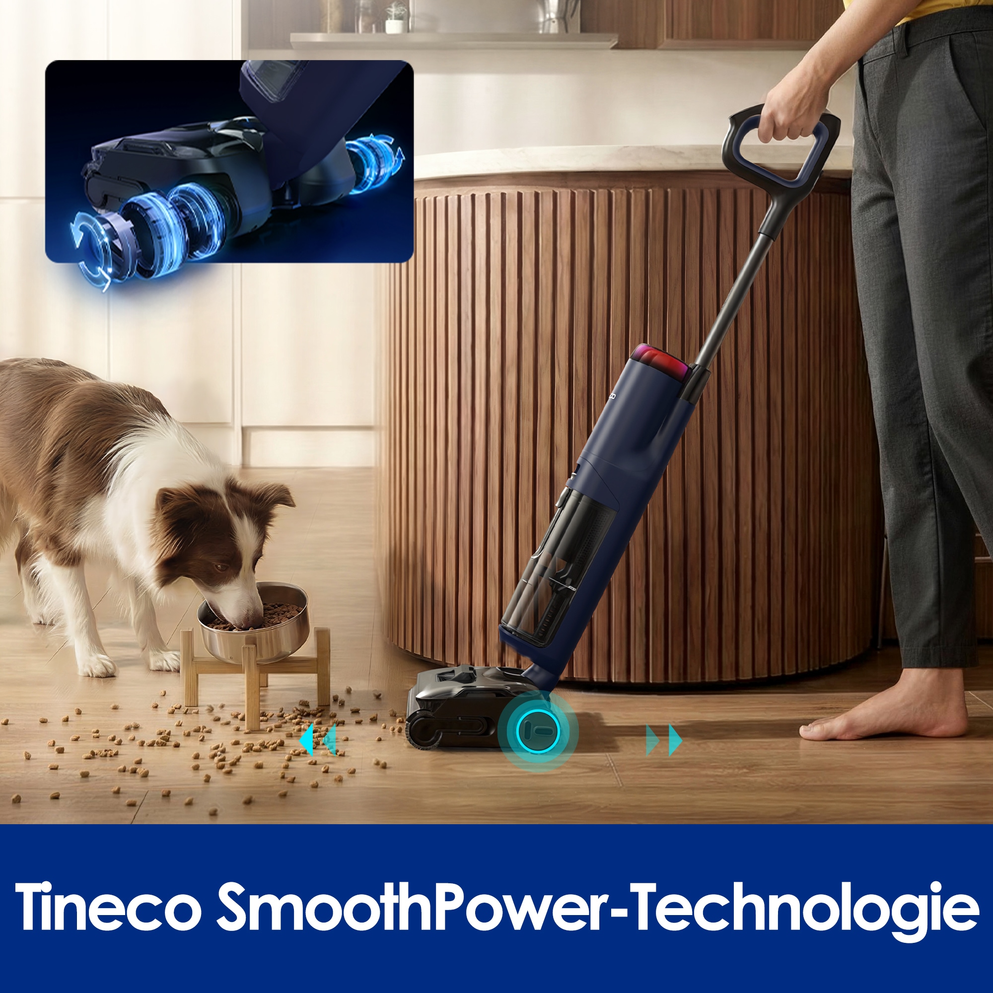 Tineco Nass-Trocken-Sauger »FLOOR ONE S7 Max, 25.000pa Saugleistung, 85° Grad Heißluft-Trocknung« 65 Min Akku, 180° Grad Neigung, automatischer Antrieb, Anti-Tangle