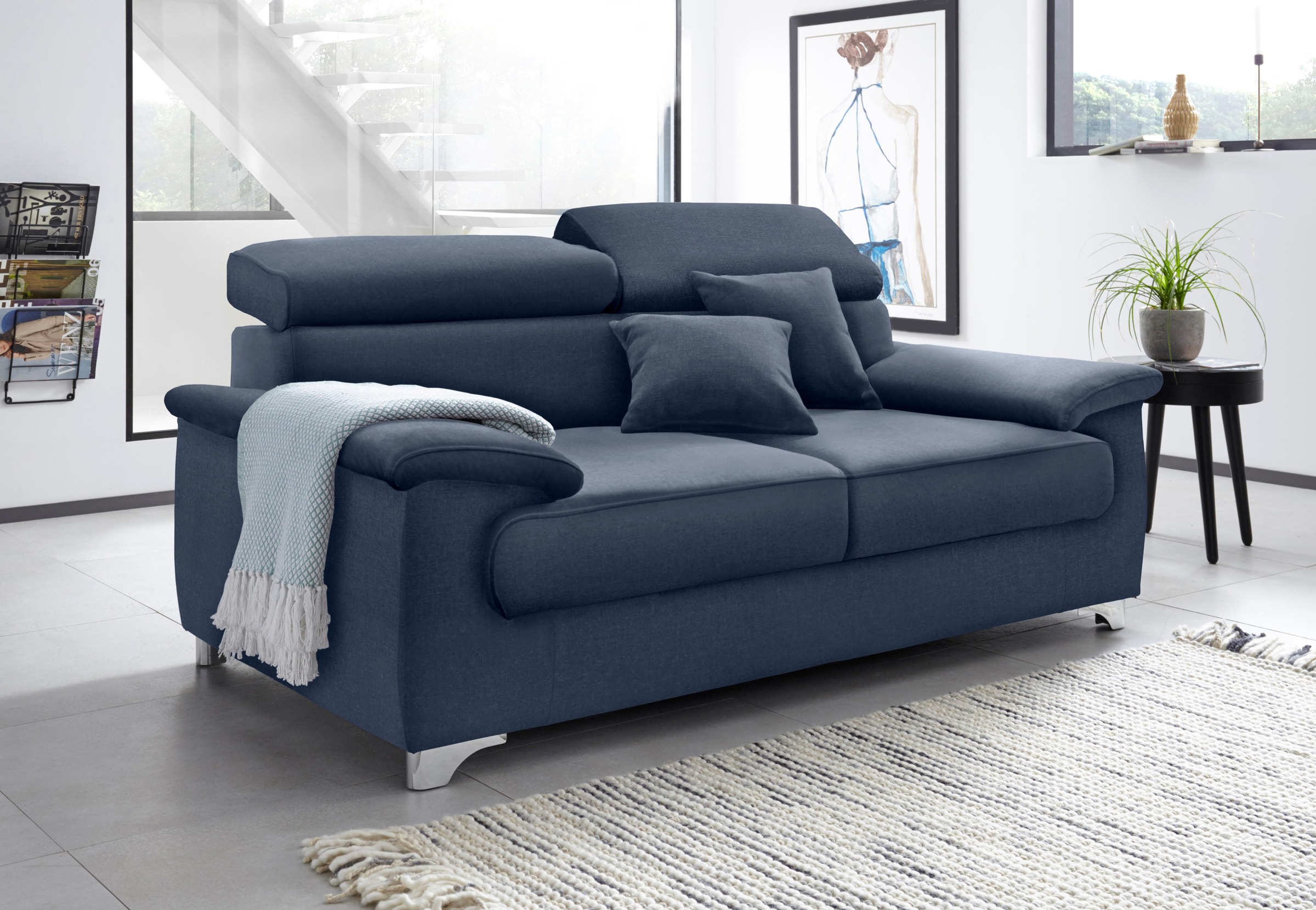 DOMO collection 2-Sitzer »Mira inklusive Kopfteilverstellung für mehr Wohlfühlkomfort«, elegant und modern, komfortabel, frei im Raum stellbar