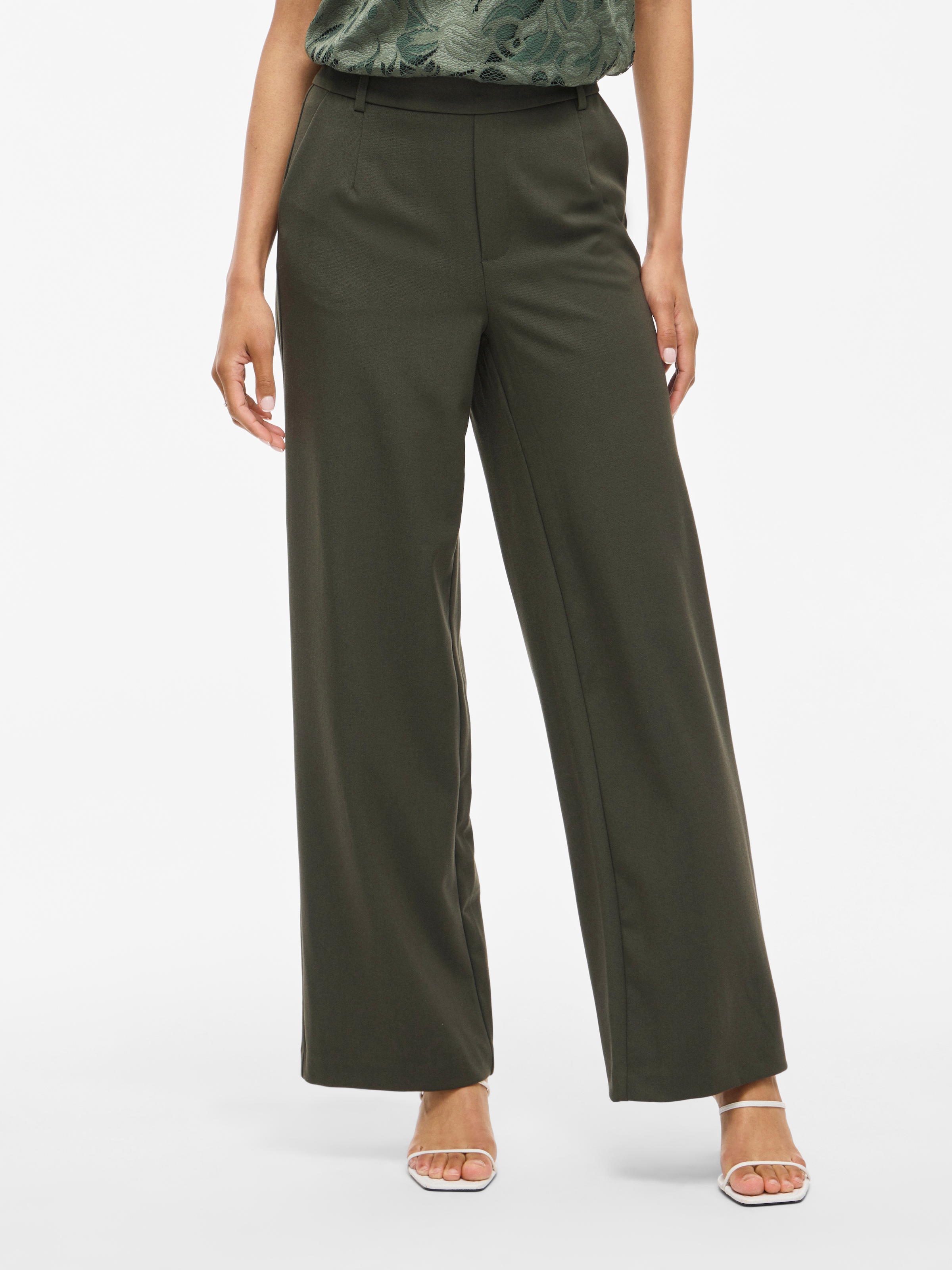 Vila Anzughose »VIVARONE HW WIDE PANT - NOOS«  Materialmix, slim fit