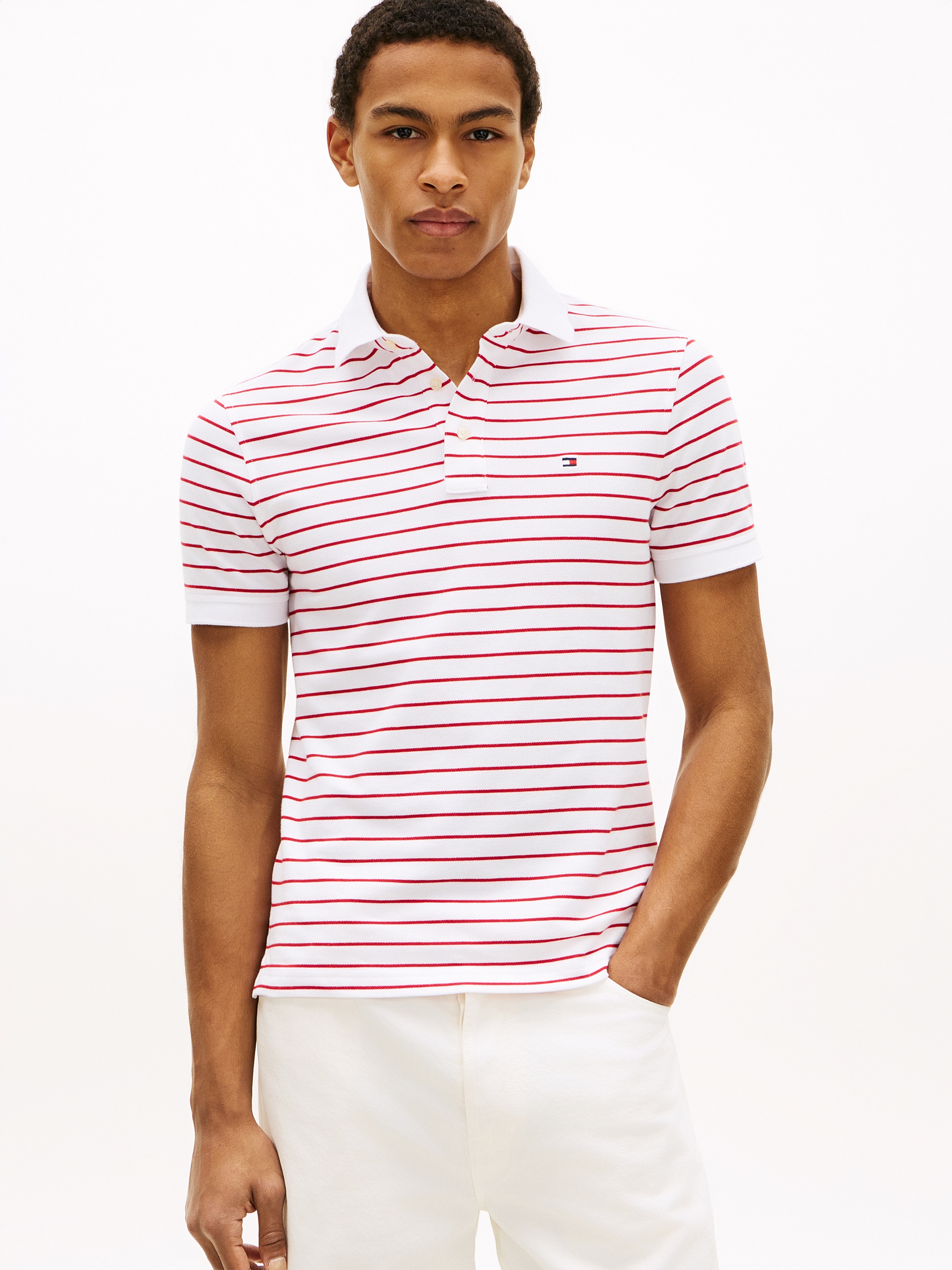 Tommy Hilfiger Poloshirt »1985 SLIM POLO« Markenstickerei, aus Baumwoll-Piqué