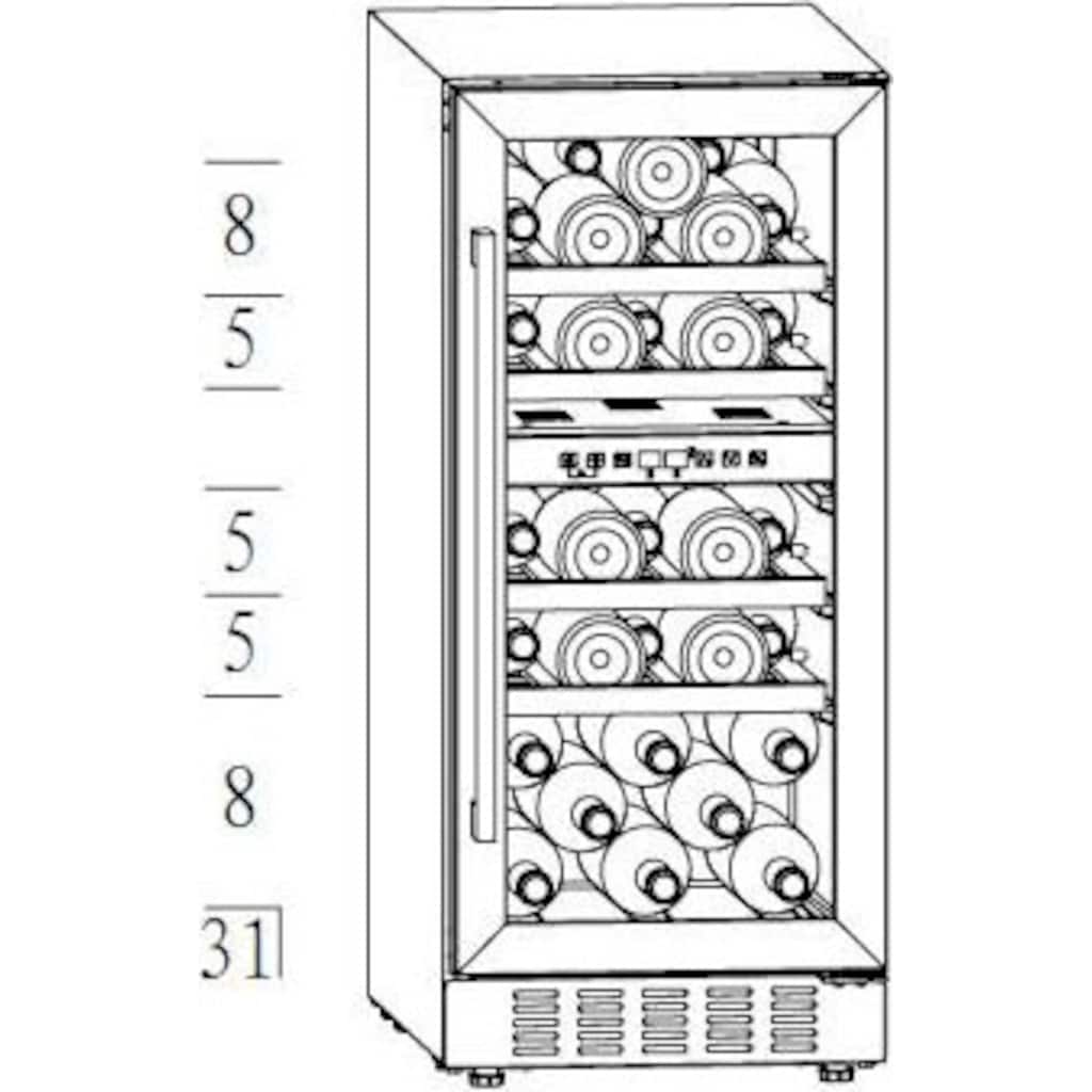 Hanseatic Weinkühlschrank »HWC31GCIA«, für 31 Standardflaschen á 075l, unterbaufähig
