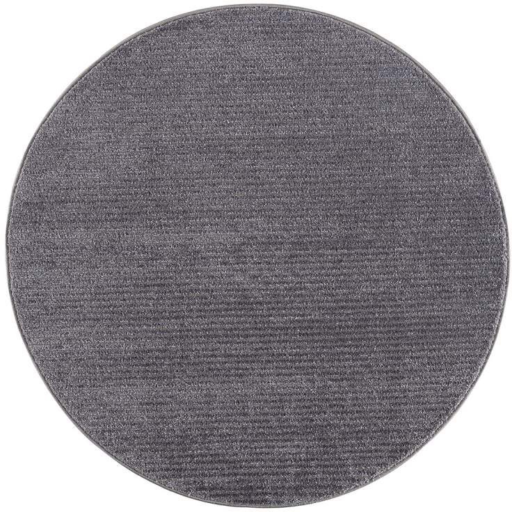 Carpet City Teppich »Friseé-Teppich FANCY900«, rund, 12 mm Höhe, Kurzflor, Einfarbig, 3D-Optik, Streifen Look