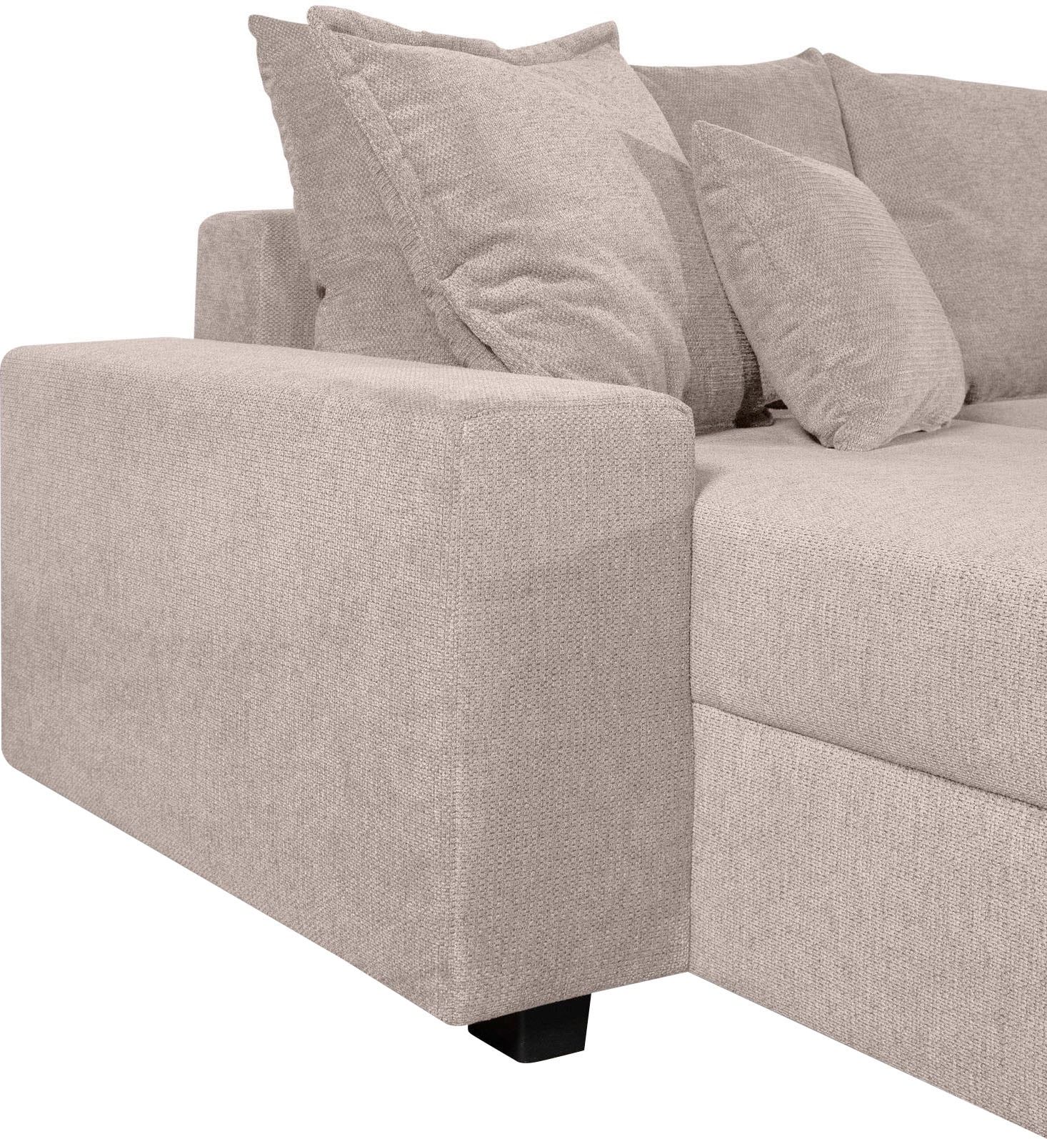 OTTO home Wohnlandschaft »Alexa U-Form, B: 313 cm« Bettfunktion, Bettkasten & 4 Zierkissen, Federkern