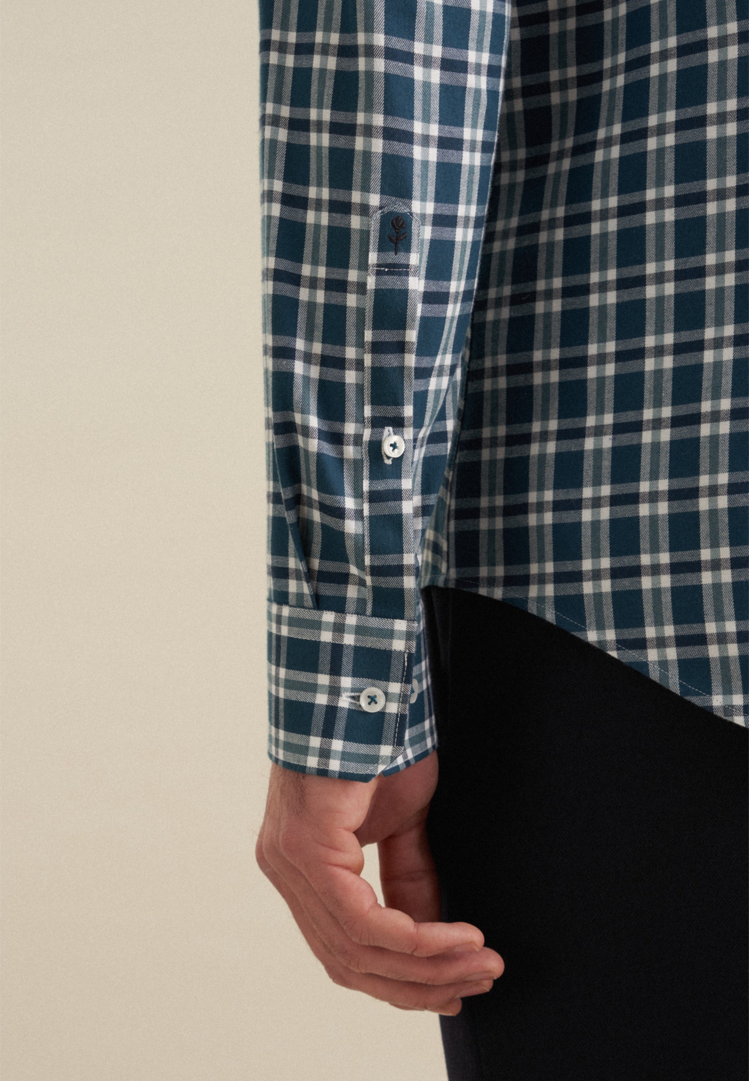 seidensticker Flanellhemd »Shaped«, Shaped Langarm Button-Down-Kragen Karo