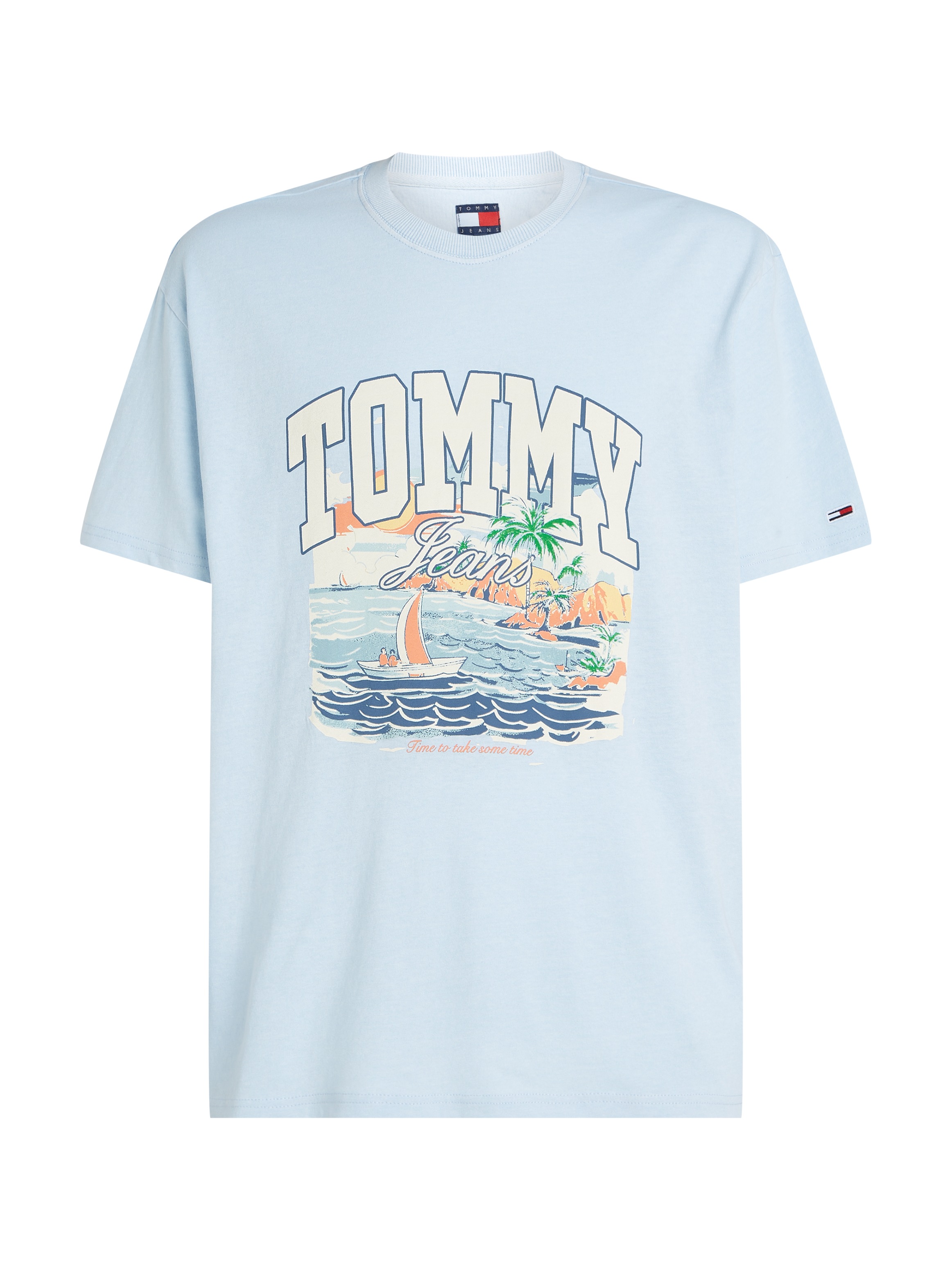 Tommy Jeans T-Shirt »TJM RLX ARCH SAILING SS TEE EXT«, mit großem, mehrfarbigen Print auf der Brust