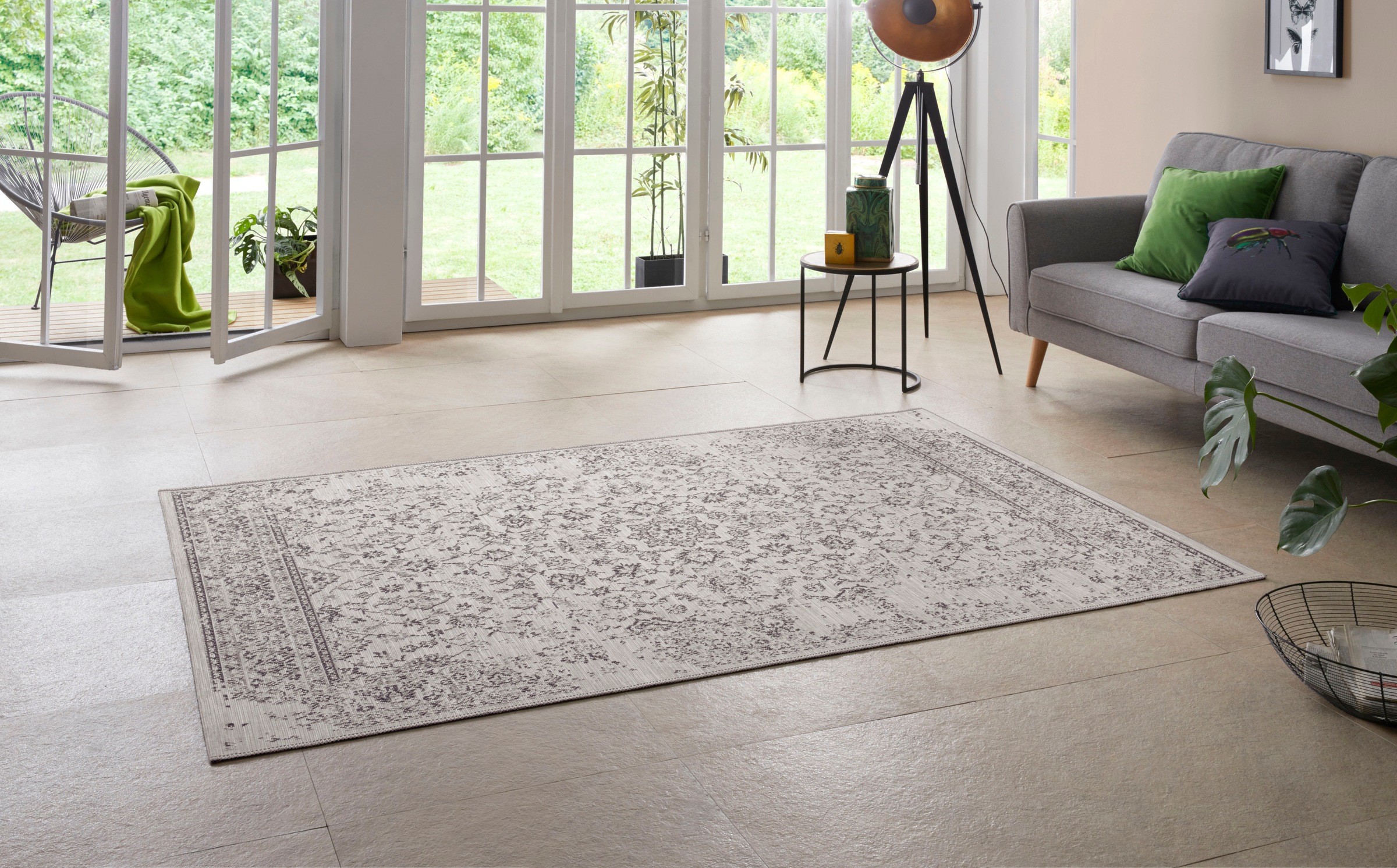 Home affaire Teppich »Sophia«, rechteckig, 3 mm Höhe, Orient-Optik, mit Bordüre, Strapazierfähig, Pflegeleicht, Flachgewebe