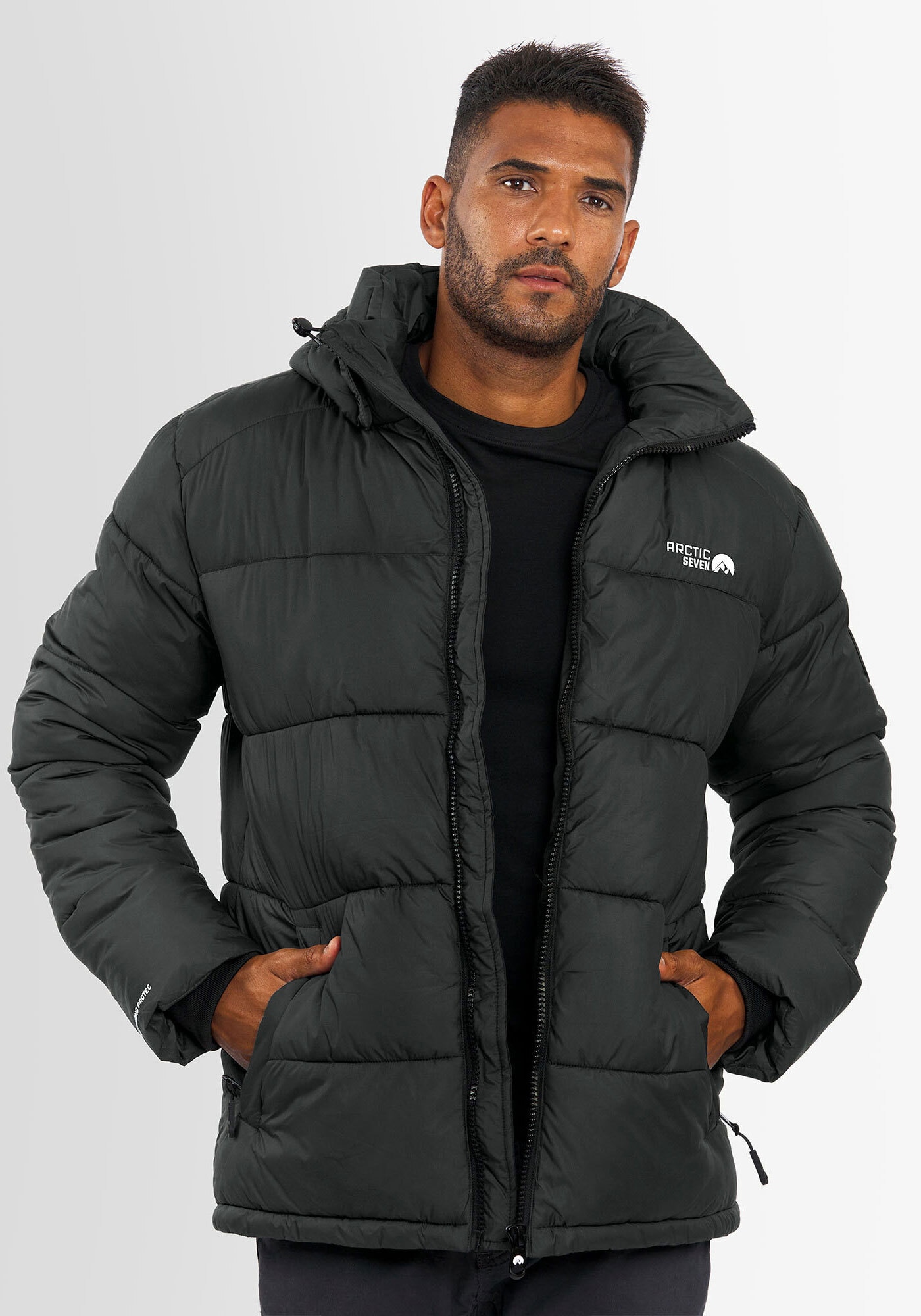 Arctic Seven, Herren, Winterjacke » Herren Winterjacke AS333«, Anthrazit, L, Anthrazit, Hochschließender Kragen schützt vor Wind & Kälte