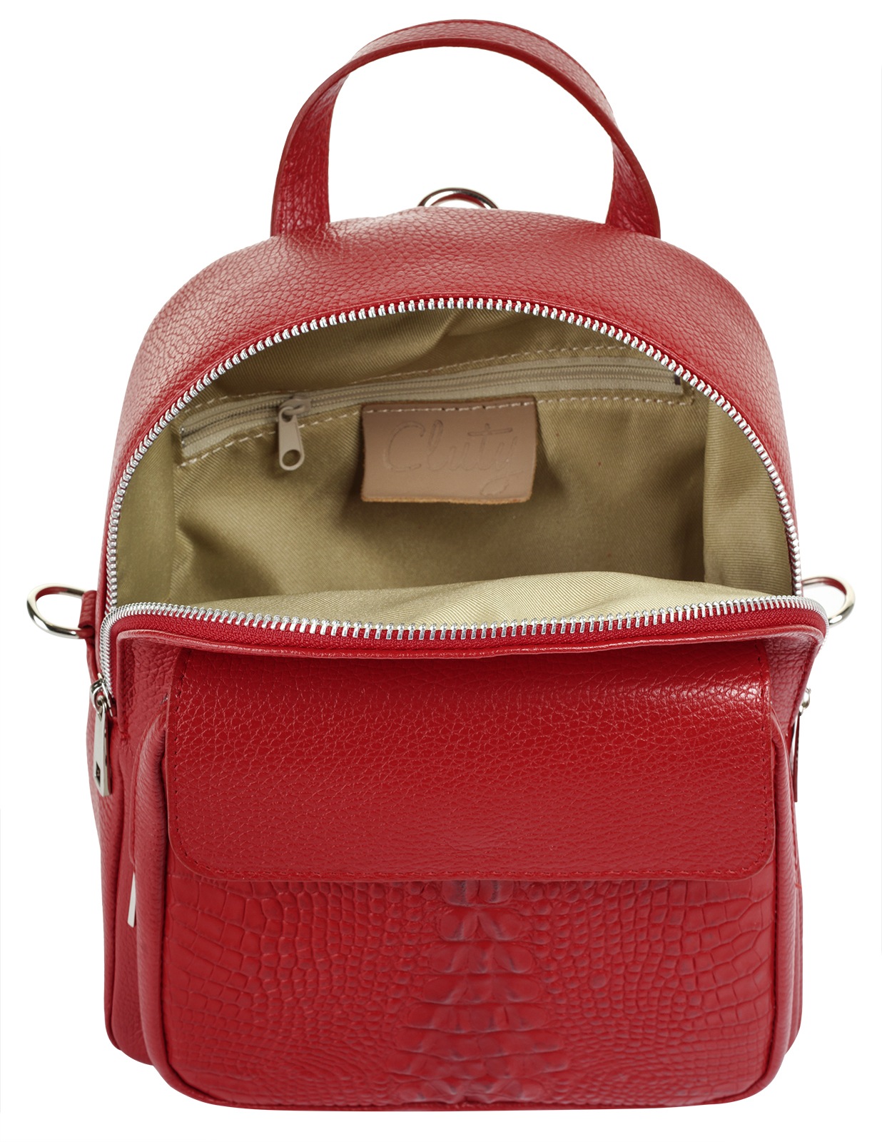 Cluty Cityrucksack, echt Leder, Made in Italy