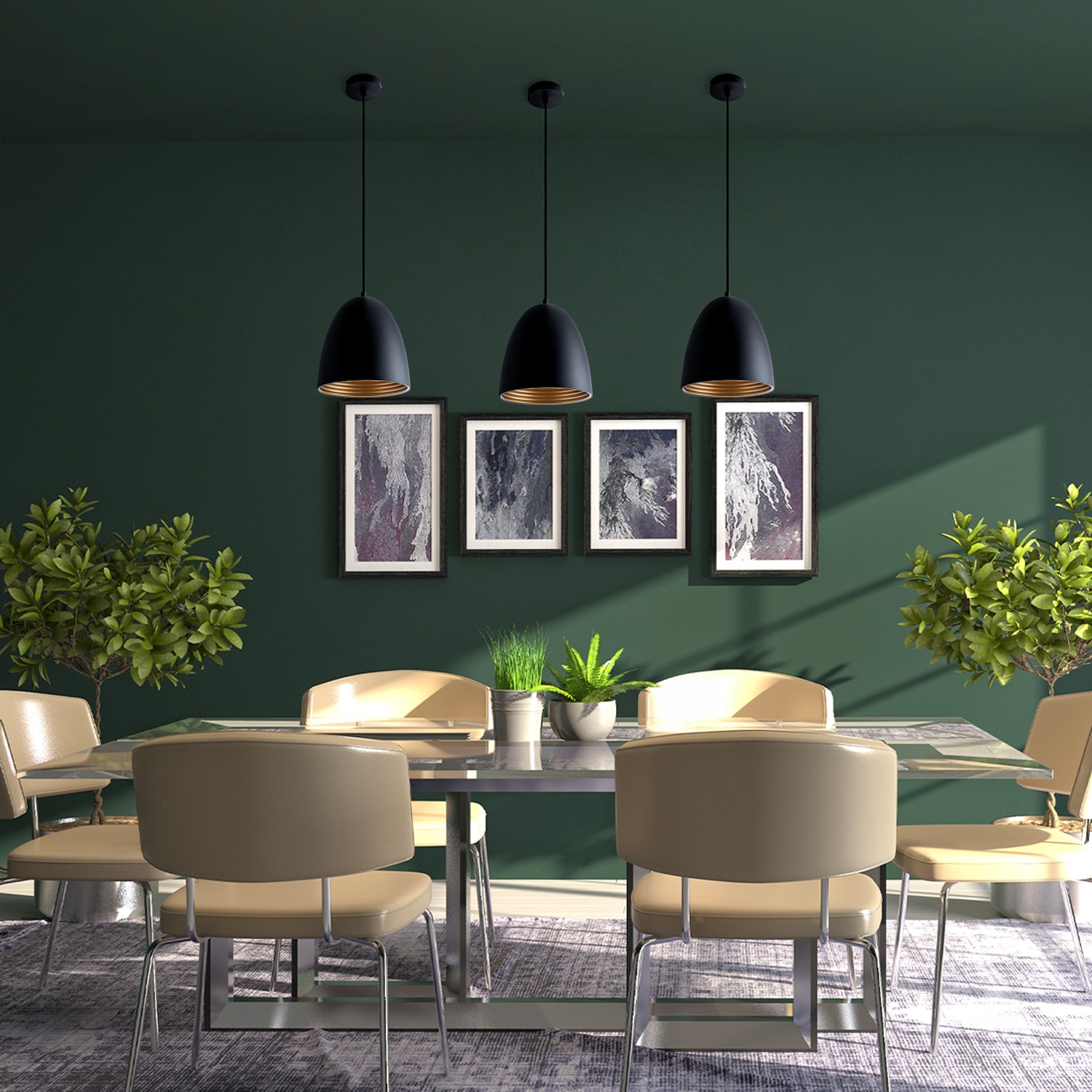 Paco Home Pendelleuchte »JACK« E27 Küchenlampe Hängelampe Esszimmer Esstischlampe Innen Gold Weiß