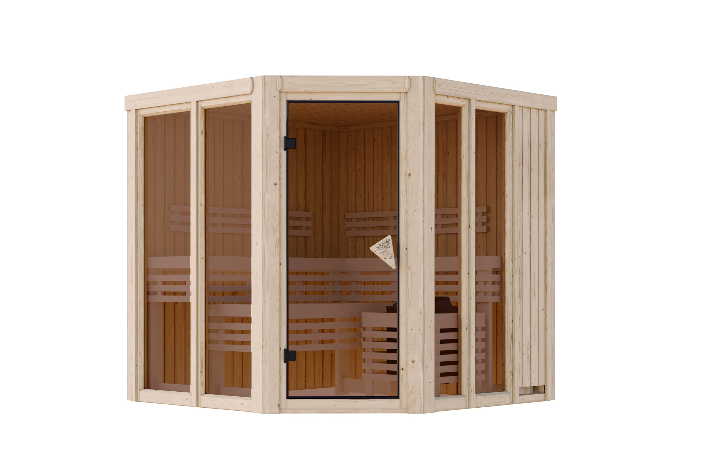 Karibu Sauna »"Airia" naturbelassen« aus hochwertiger nordischer Fichte